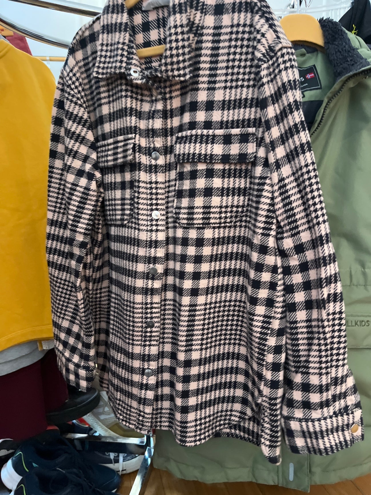 H&M Jacke Schwarz-Weiß kariert