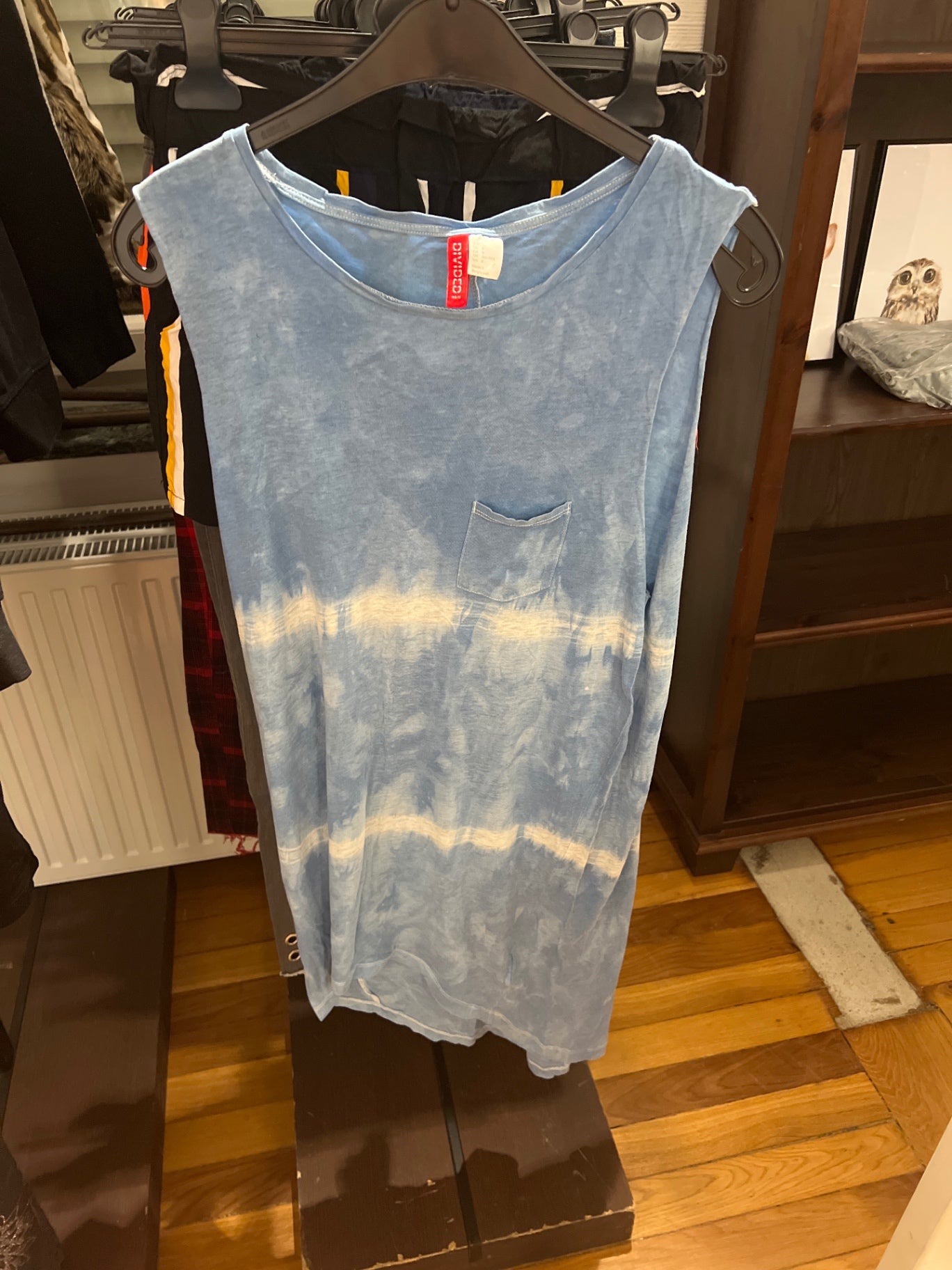 H&M T-Shirt Blau Batik