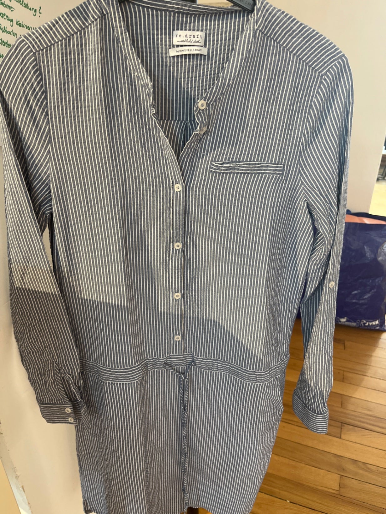 re.draft Kleid Blau und Weiß gestreift