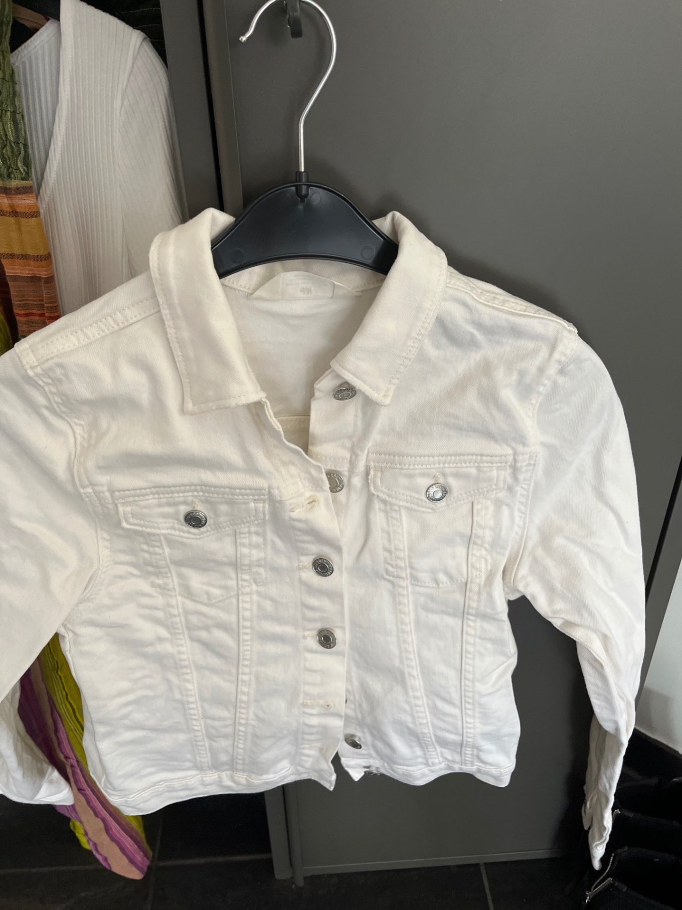 H&M Jeansjacke Weiß