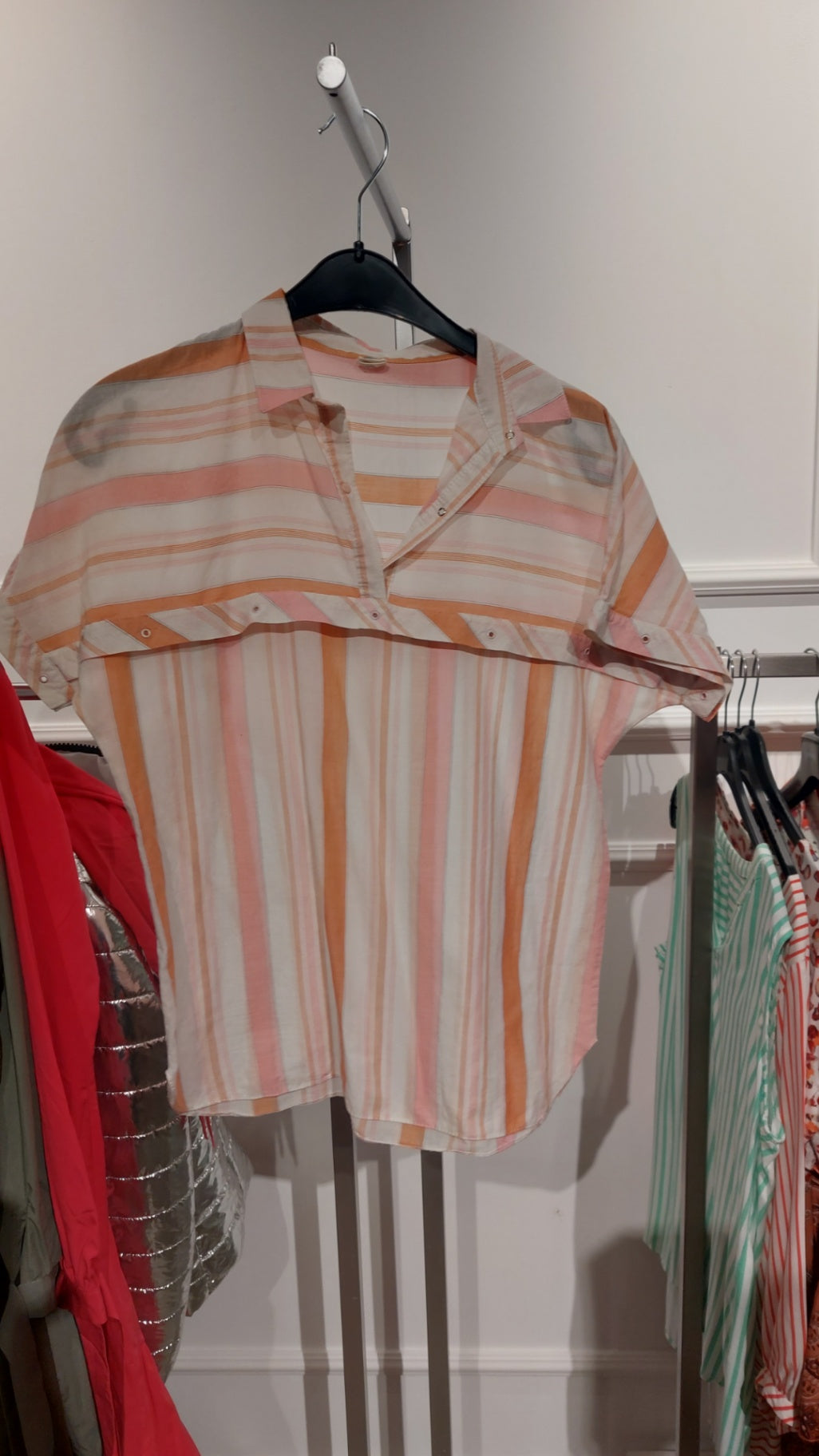 Unbekannt Bluse Weiß/Hautfarbe/Rosa