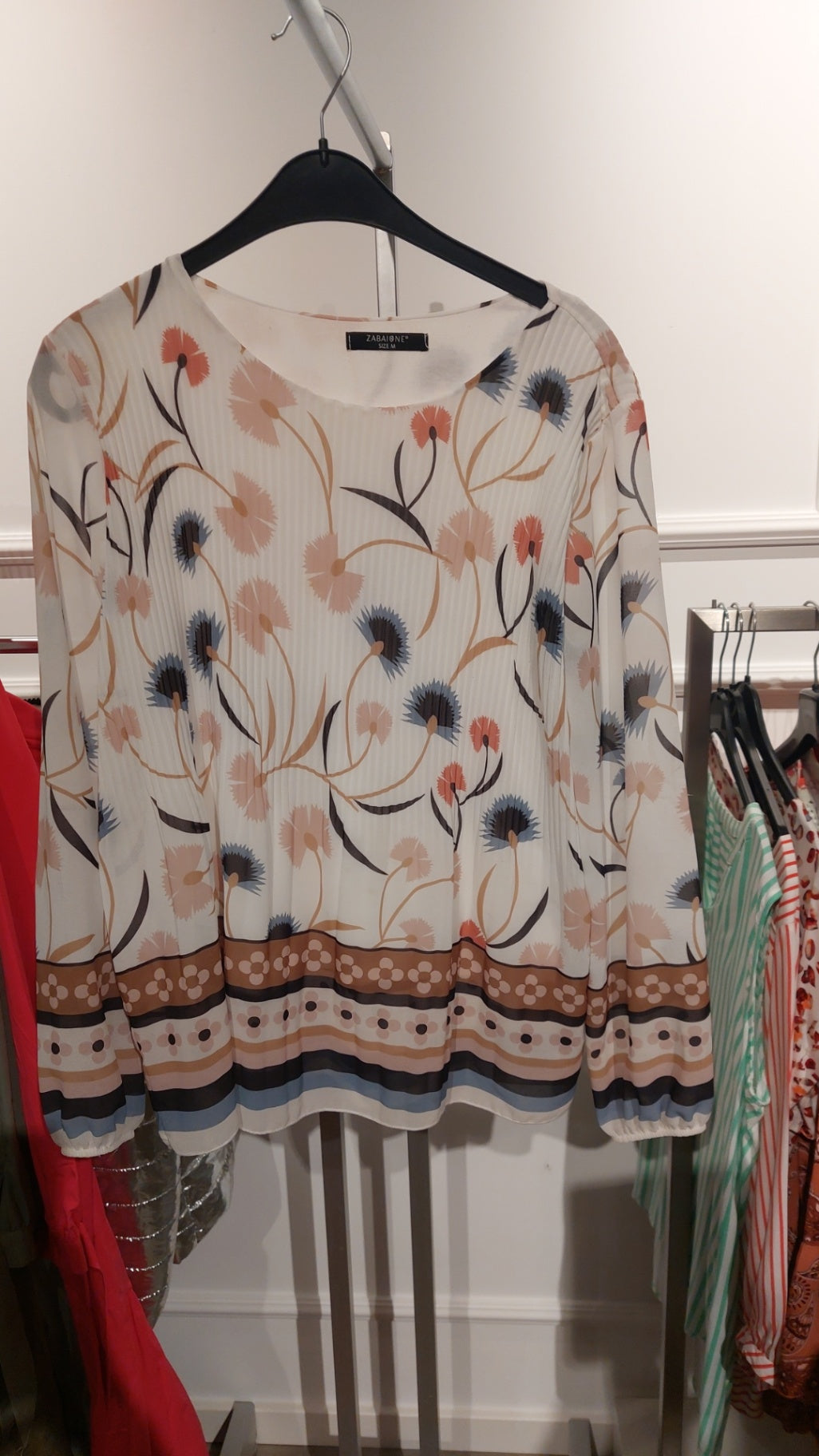 Zabaione Bluse Mehrfarbig (weiß, beige, blau, rot)