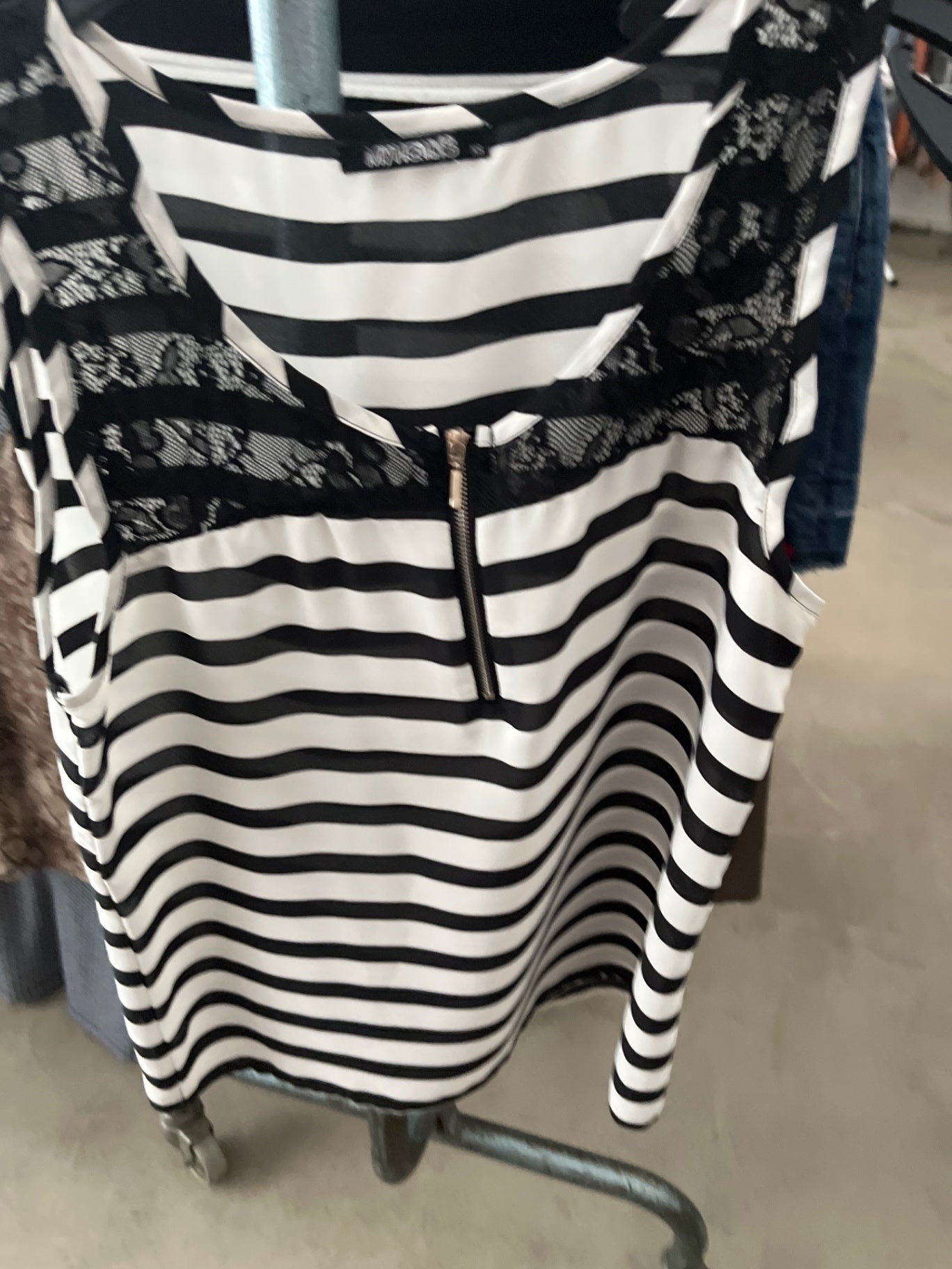 MyHonlys Bluse Schwarz und Weiß gestreift