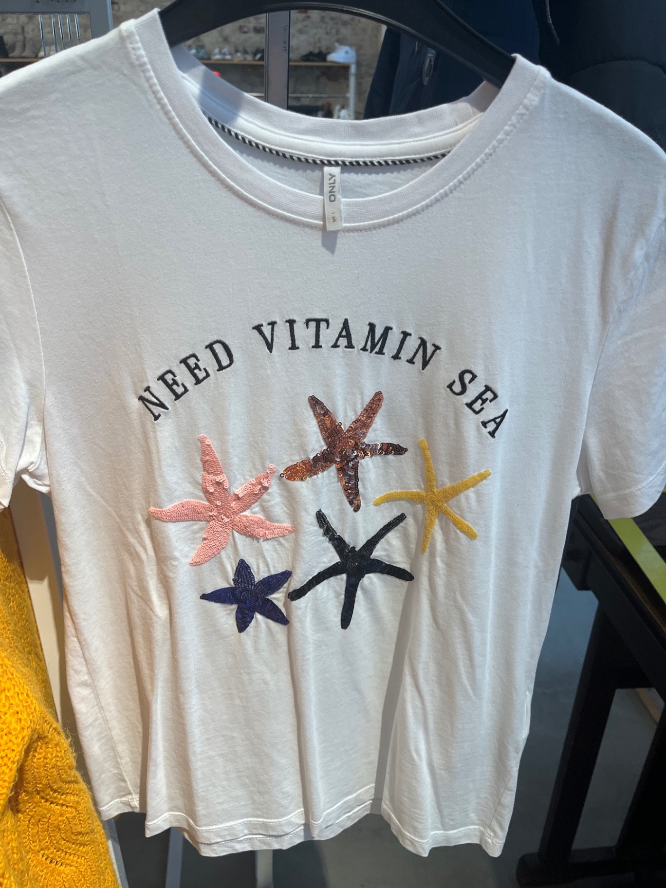 Only T-Shirt Weiß, Vitamin Sea