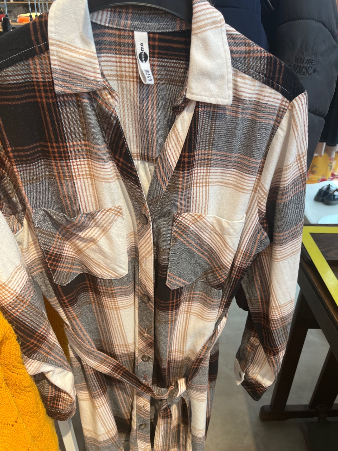 Ever.me Hemd/Kleid Braun kariert