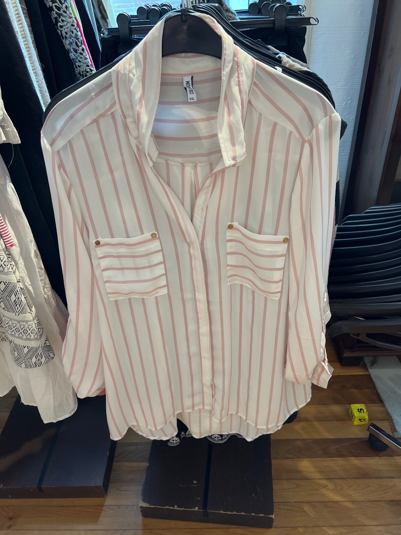 Colloseum Bluse Weiß mit rosa Streifen