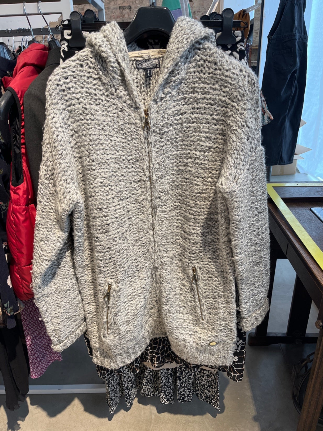 Dreimaster Strickjacke Grau meliert