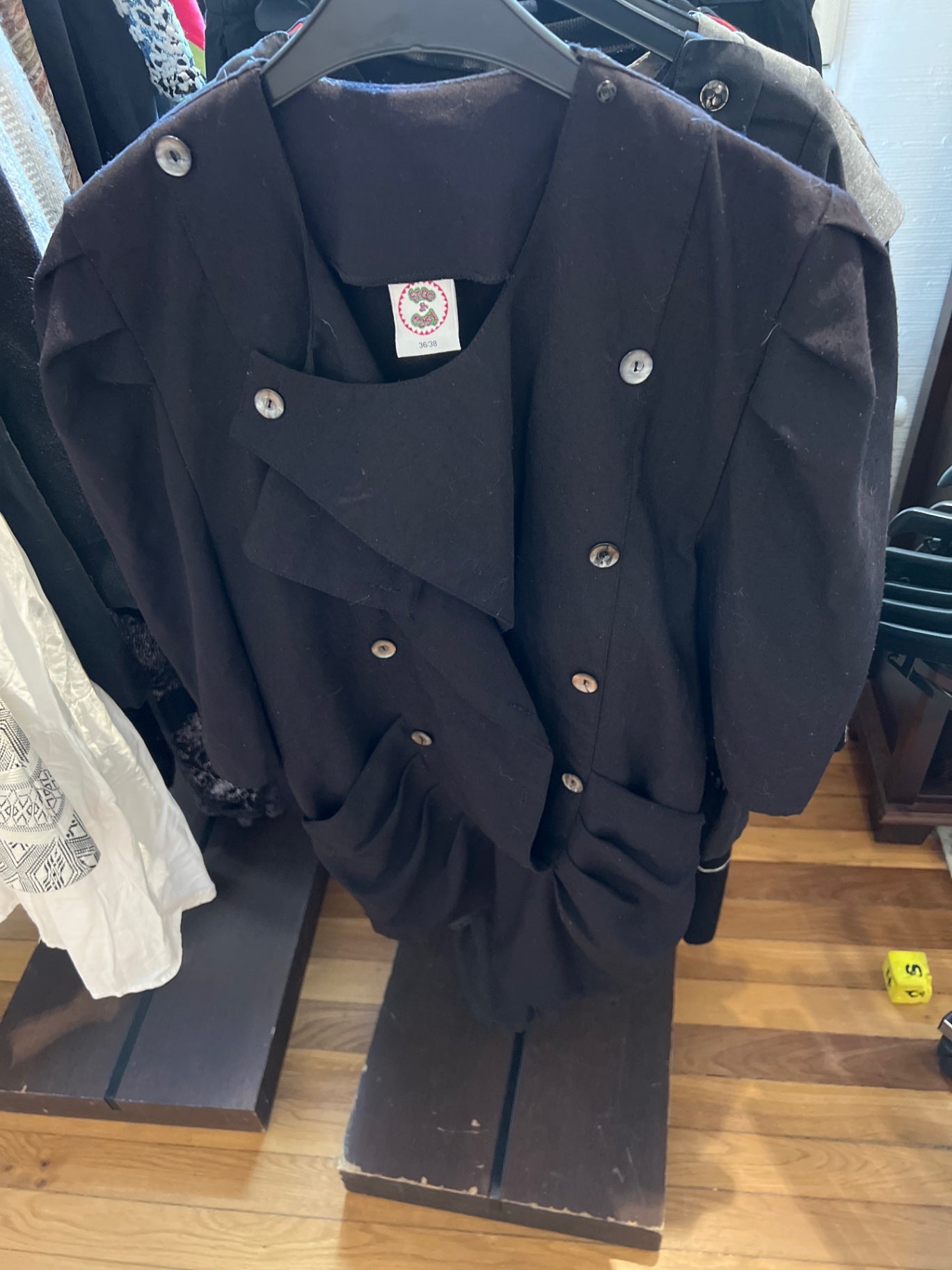 TRUE VINTAGE! Free & Easy Langes Blusenoberteil Schwarz
