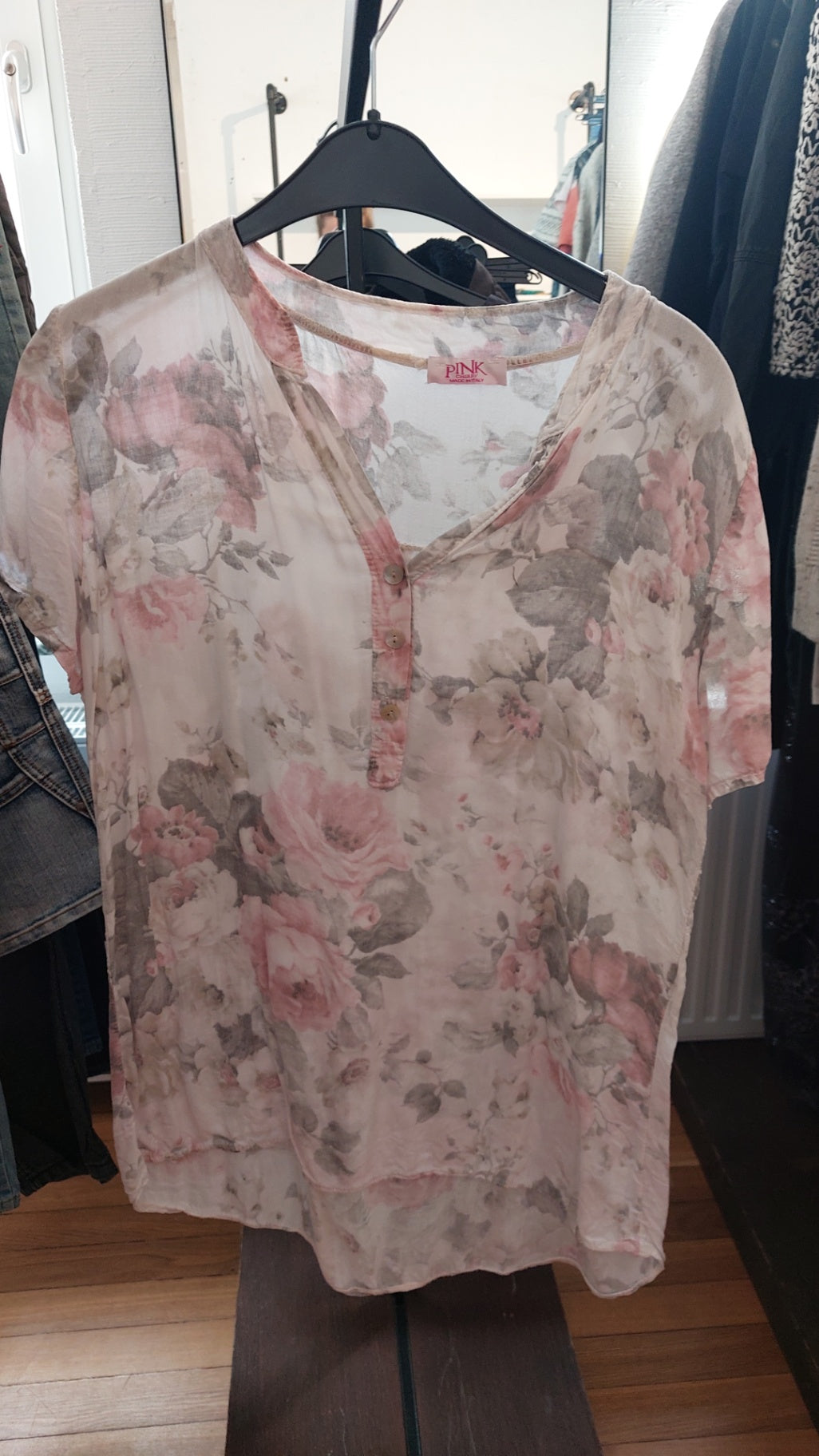 Bluse Mehrfarbig (Weiß/Rosa/Grau)