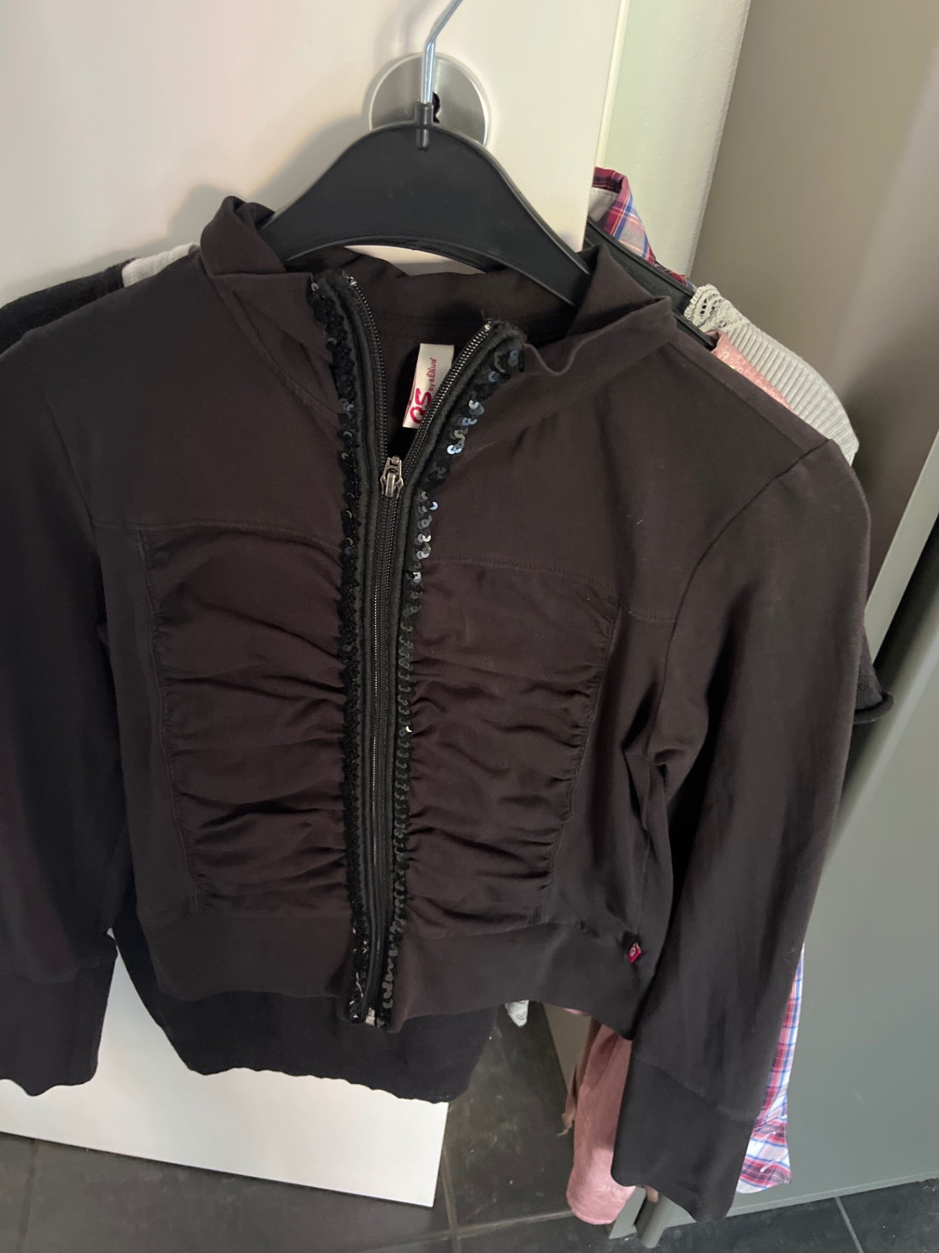 QS S.Oliver Sweatjacke Schwarz, Pailetten