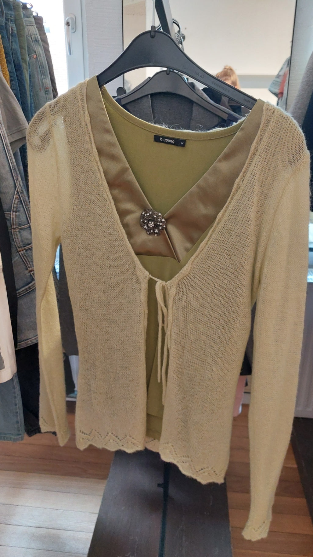 b.young Strickjacke & Top - 2 Teiler Grün