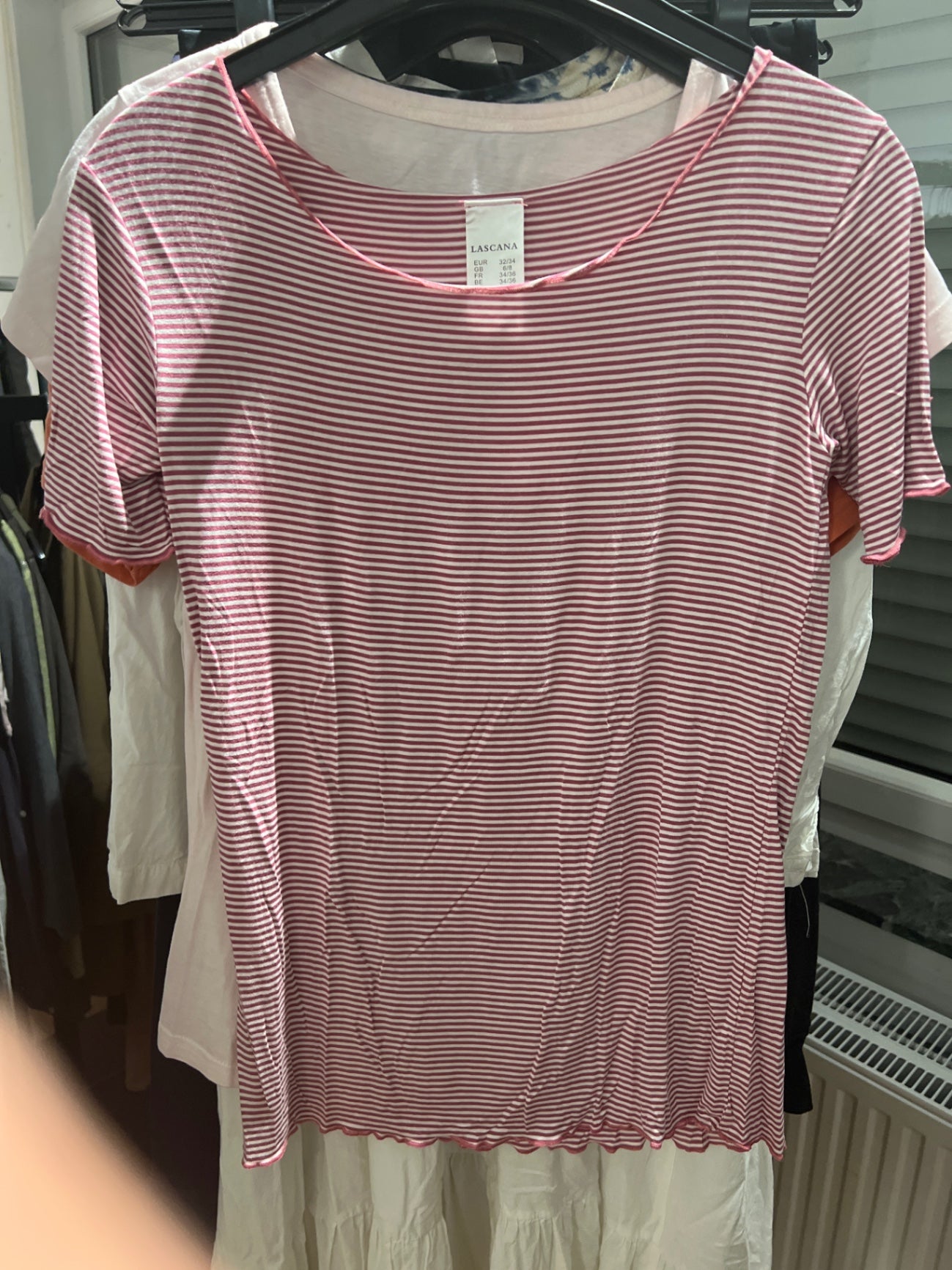 Lascana T-Shirt Rot-Weiß gestreift