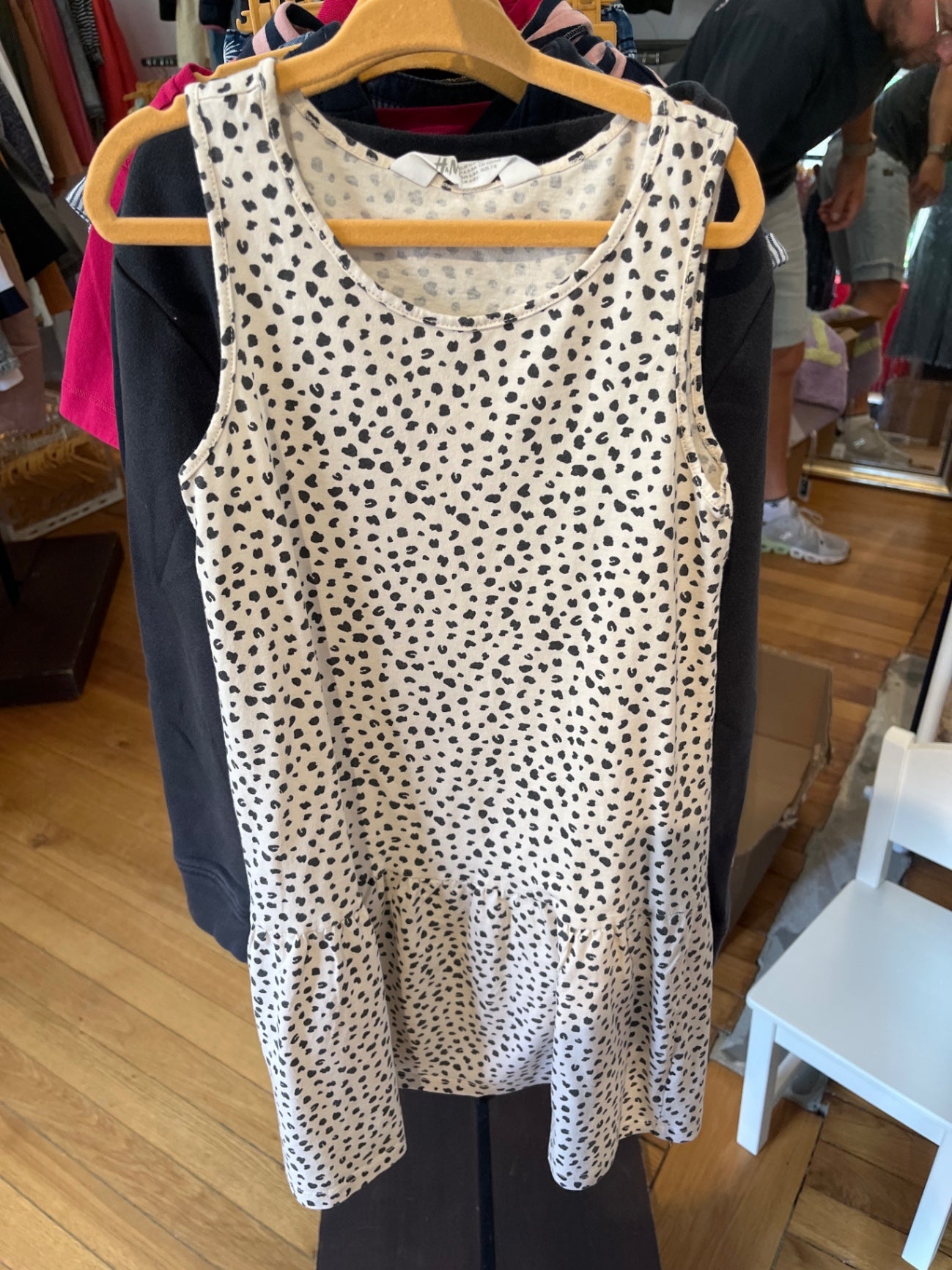 H&M Kleid Weiß mit schwarzen Punkten