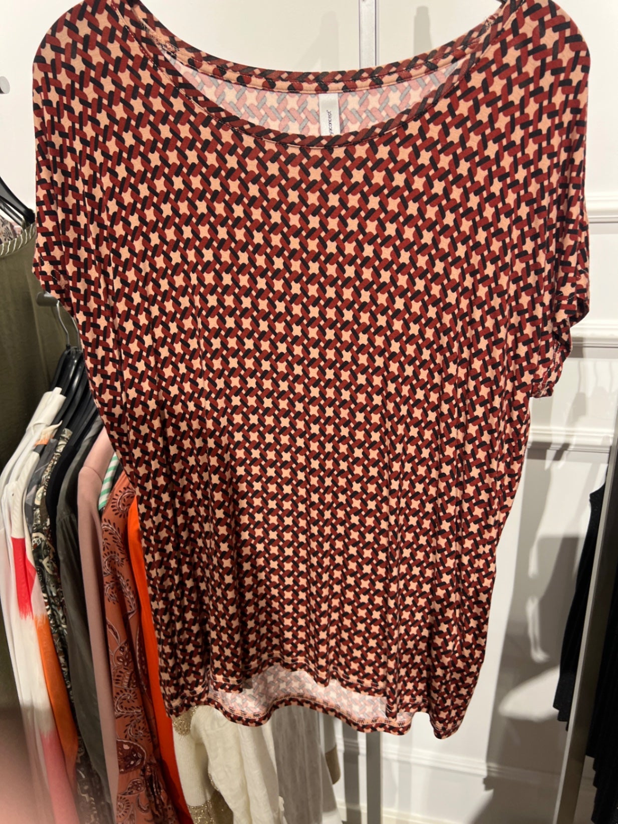 Soyaconcept Bluse Rot und Beige
