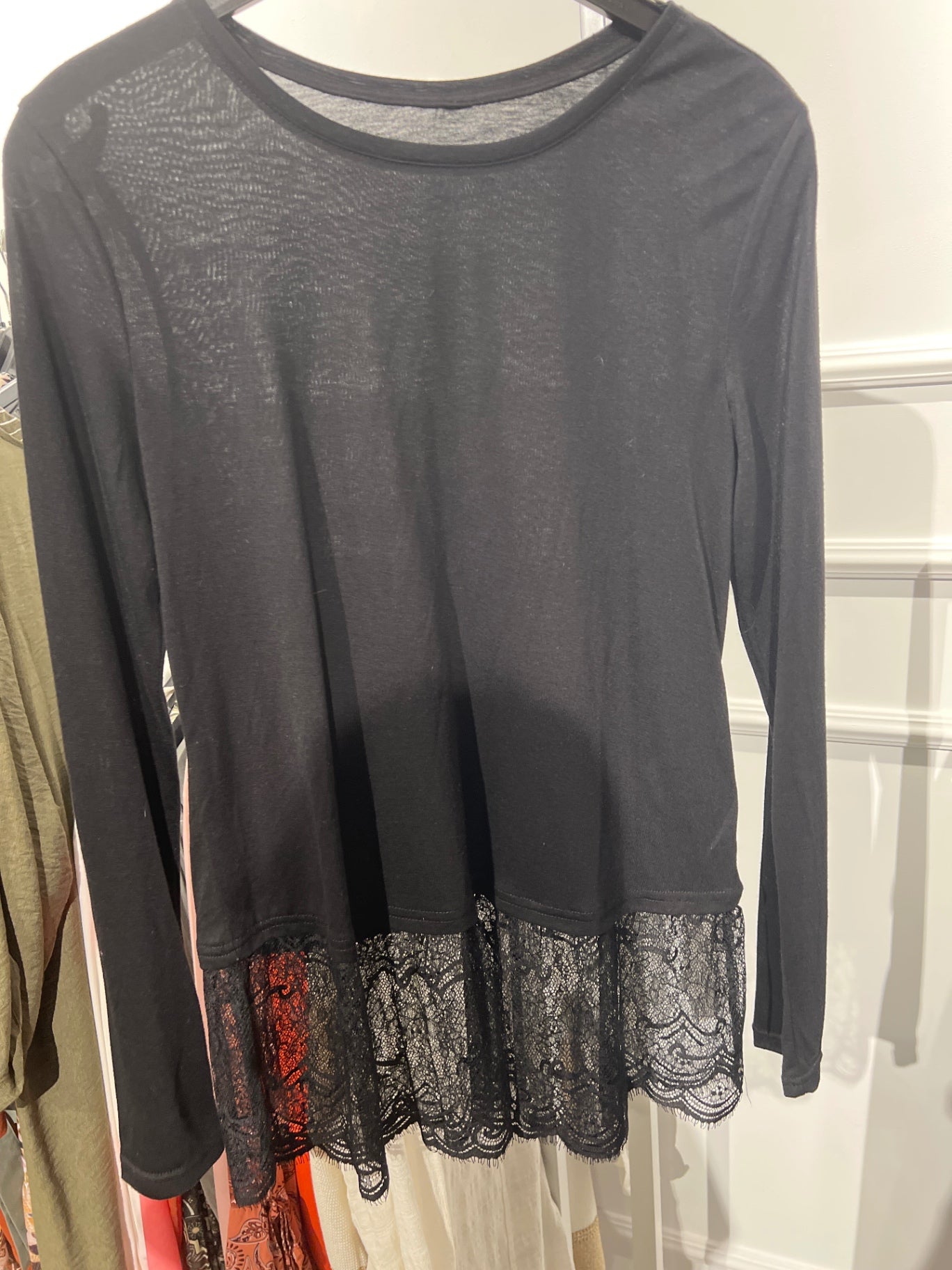 Langarm Shirt/Bluse Schwarz