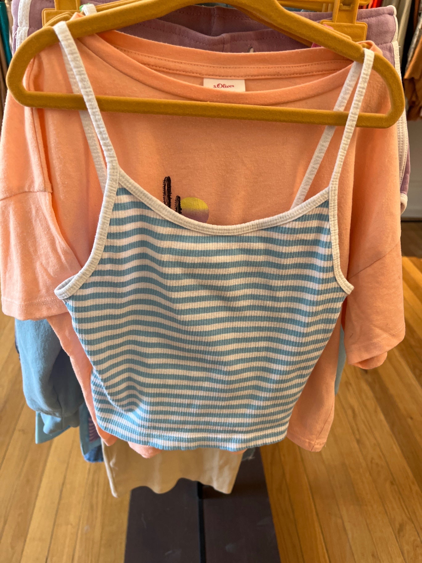 FB Sister Trägershirt Blau-Weiß gestreift