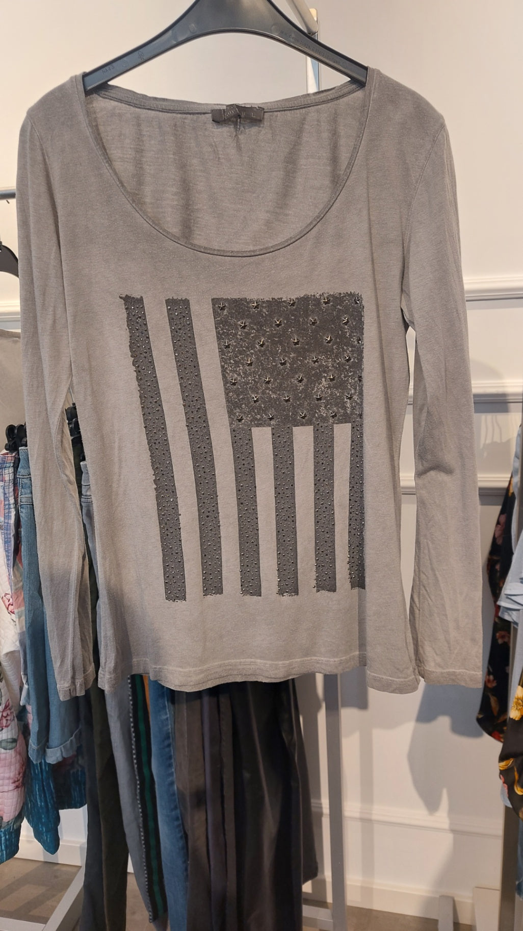 Unbekannt Langarmshirt Grau