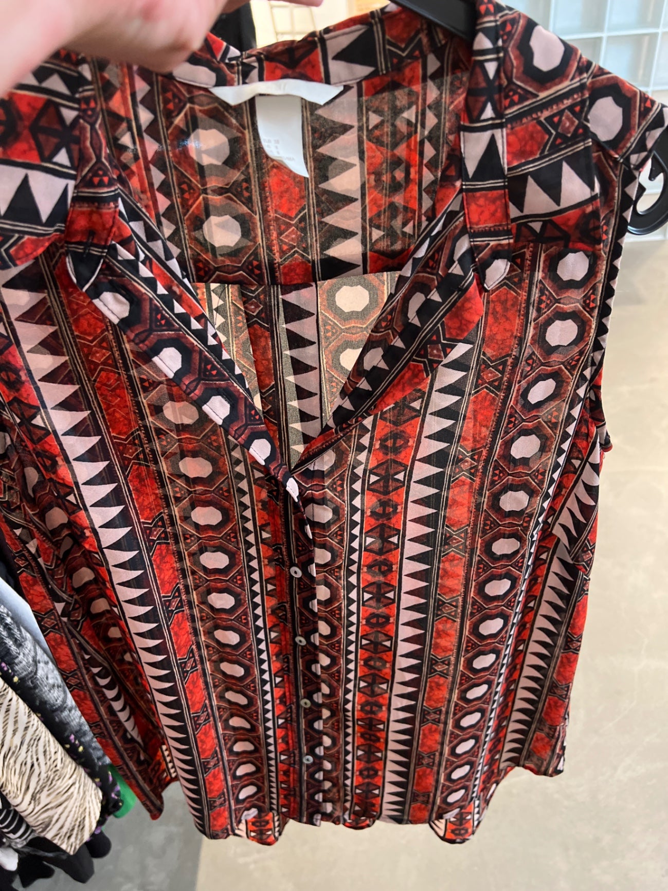 H&M Bluse Rot und Schwarz