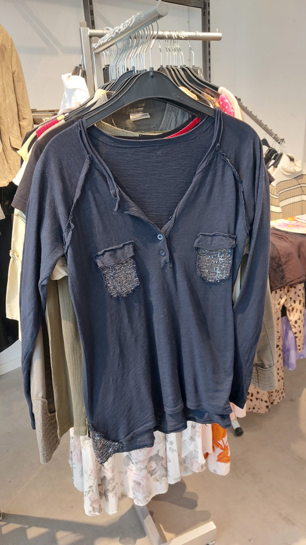 Unbekannt Langarmshirt Dunkelblau