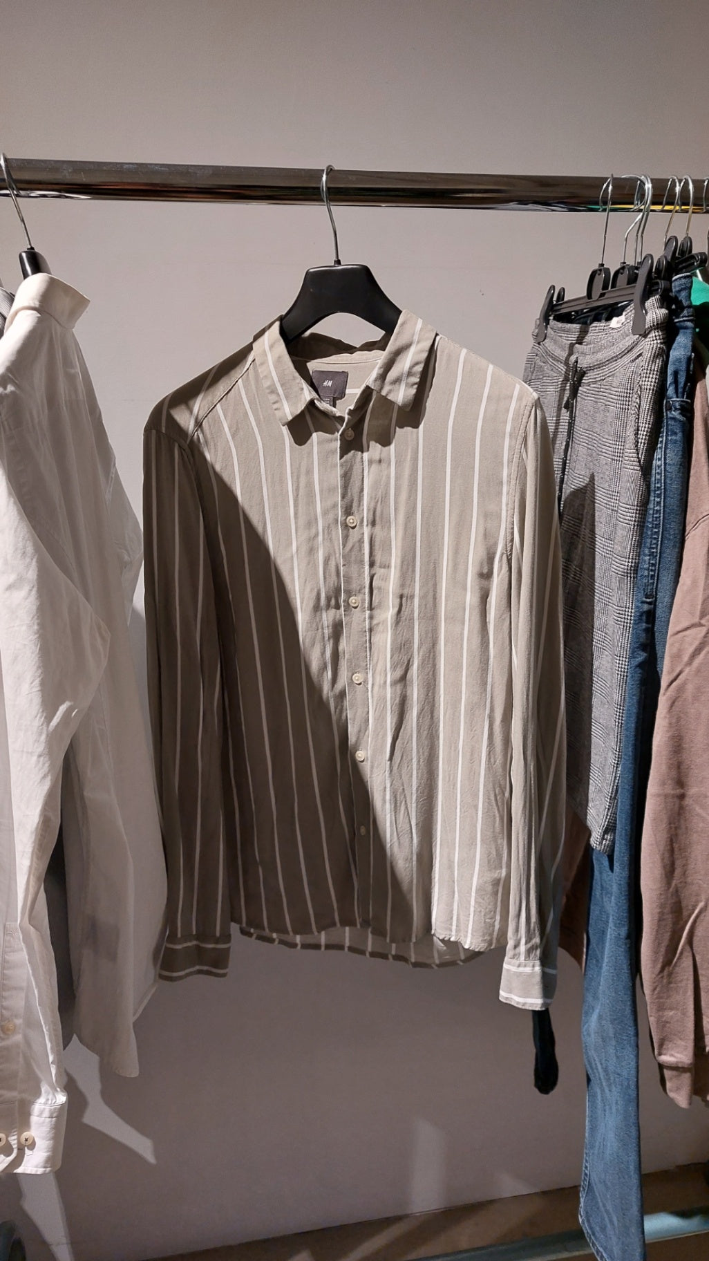 H&M Hemd Grün und Weiß