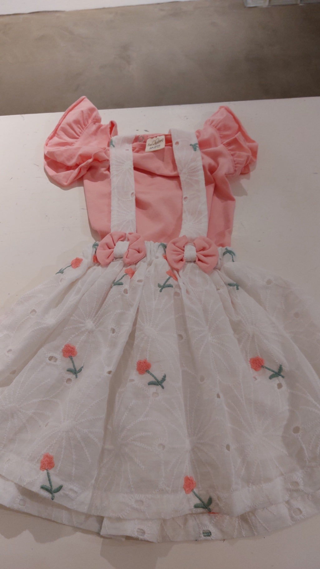 Serkon Mädchenkleid Rosa und Weiß
