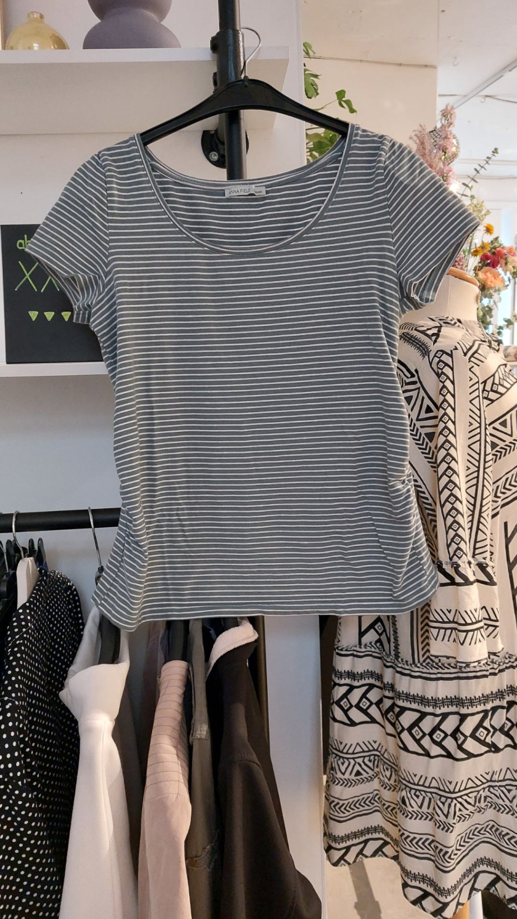 Anna Field T-Shirt Petrol gestreift