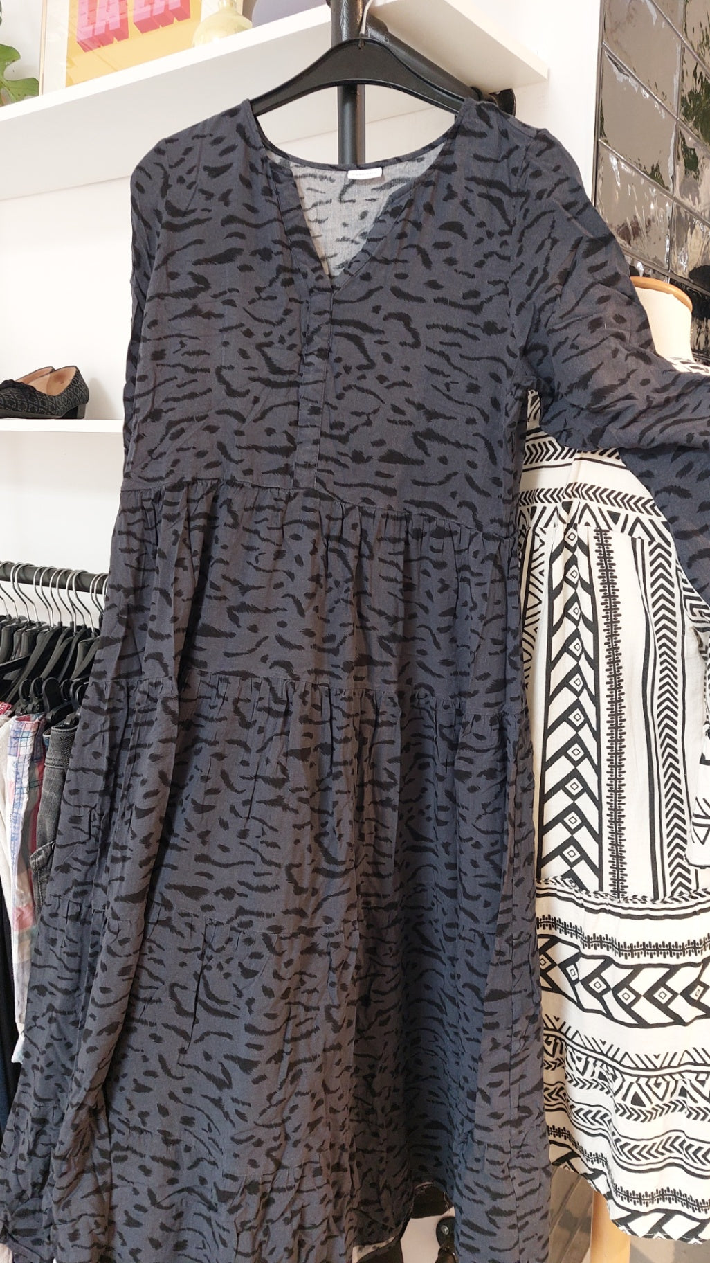 Lascana Kleid Schwarz und Grau
