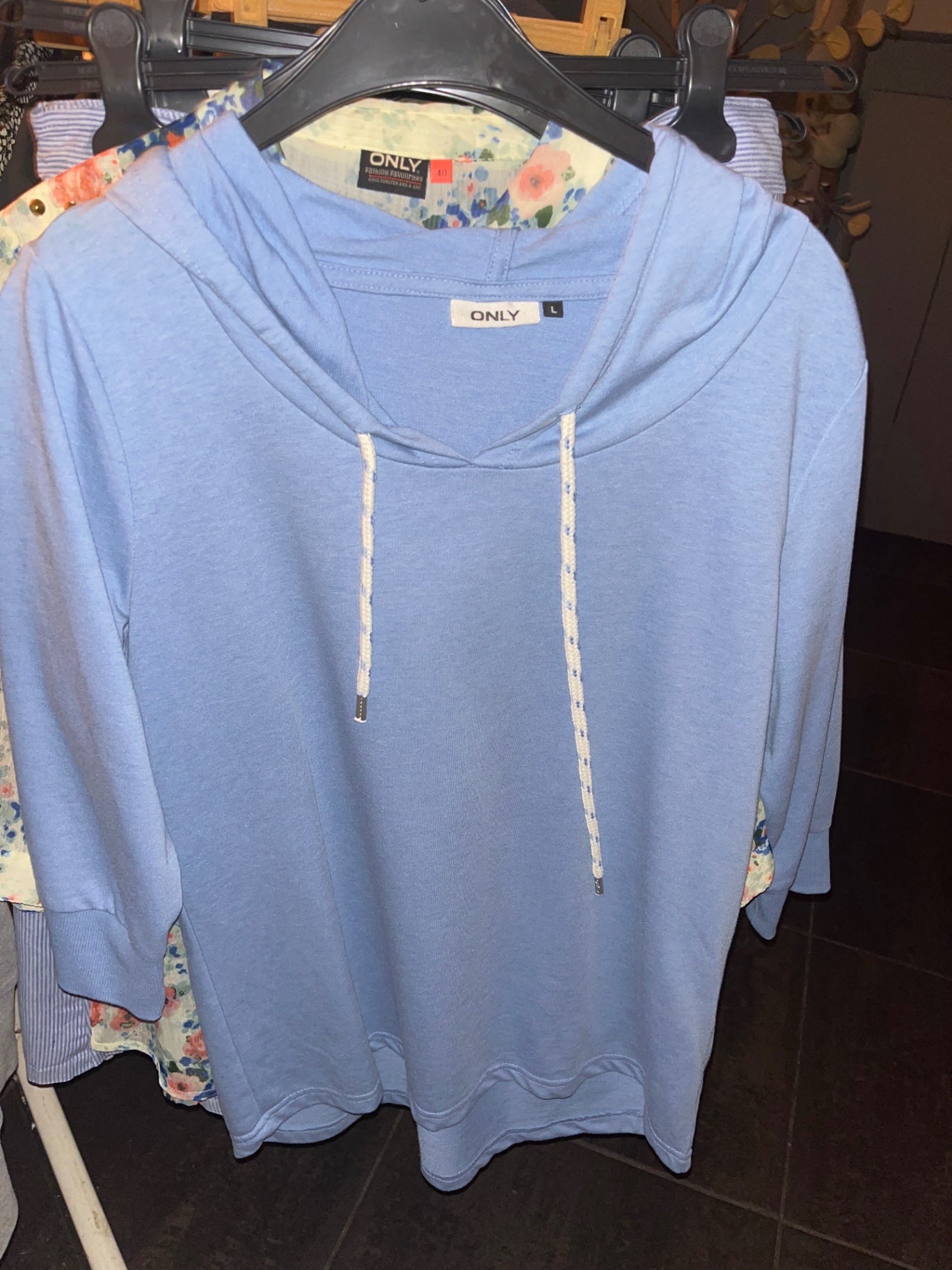 ONLY Kapuzenpullover,kurzarm Blau