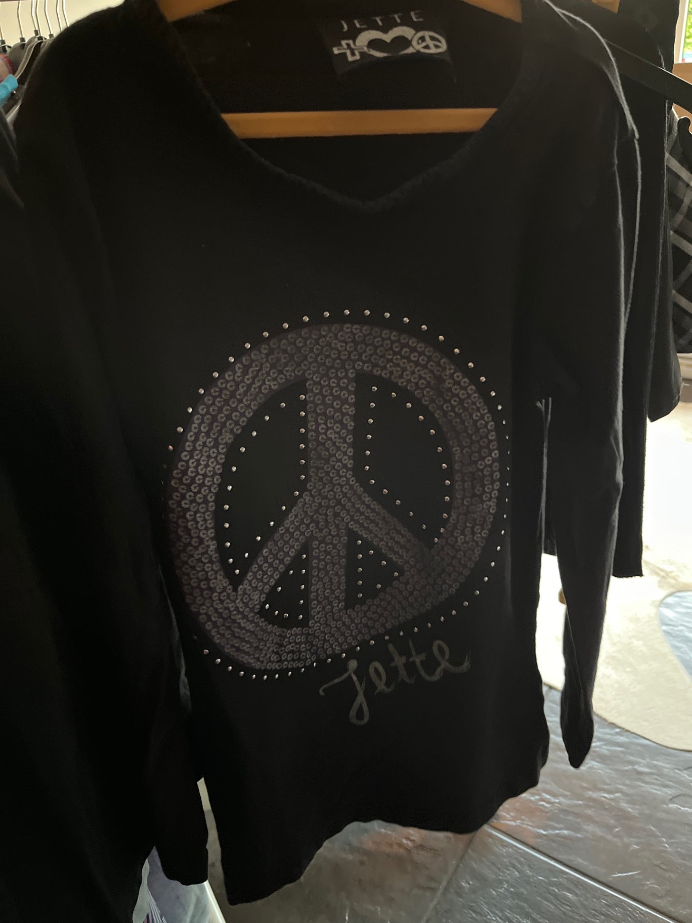 Jette Langarmshirt Schwarz Peace