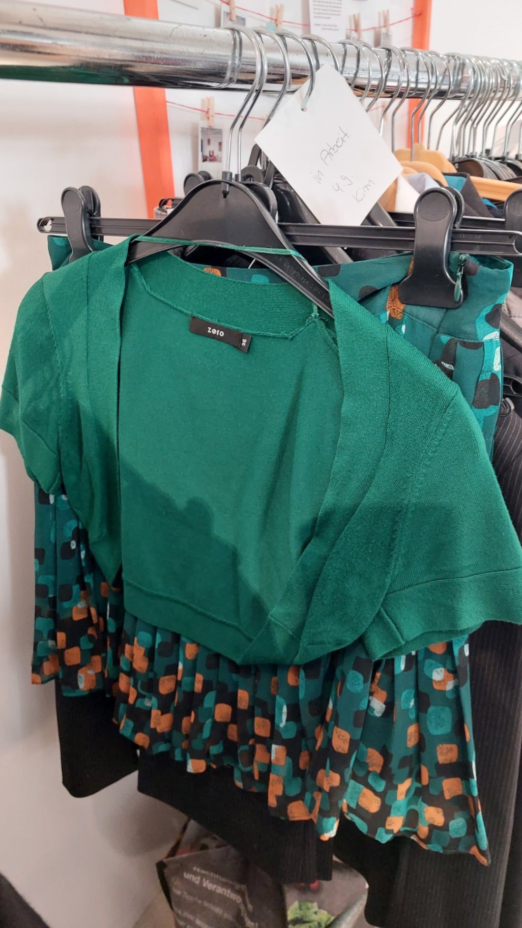 Zero Bluse mit Bolerojacke Grün und bunt