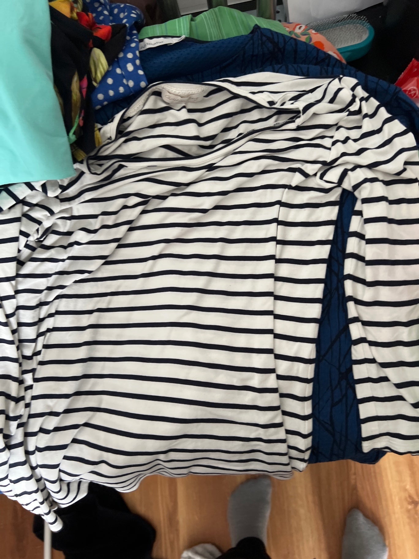 Christian Berg Langarmshirt Weiß mit schwarzen Streifen