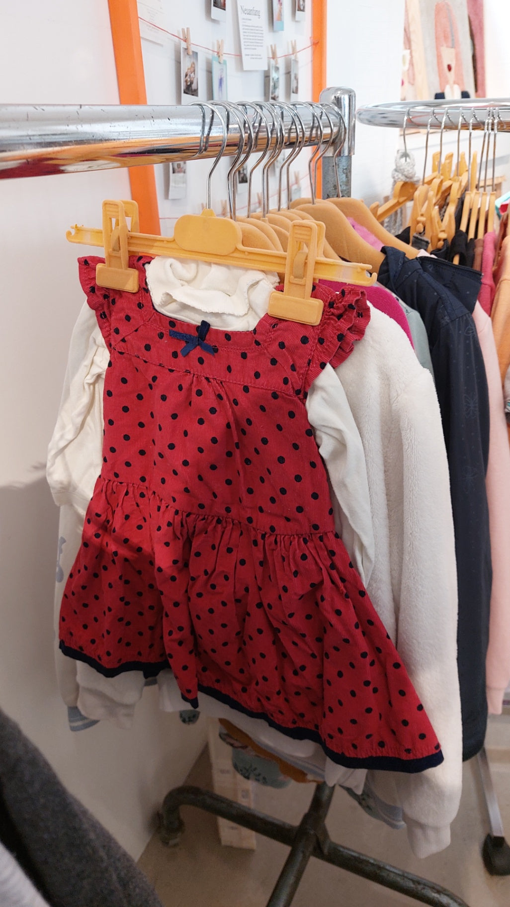 Oskar's Kleid + Shirt / 2-Teiler Rot mit schwarzen Punkten