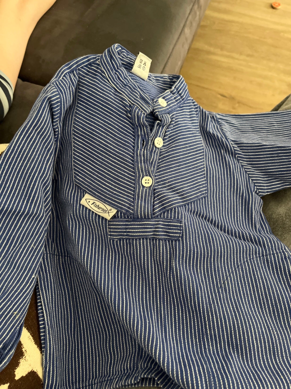 Fisherman Hemd Blau mit weißen Streifen