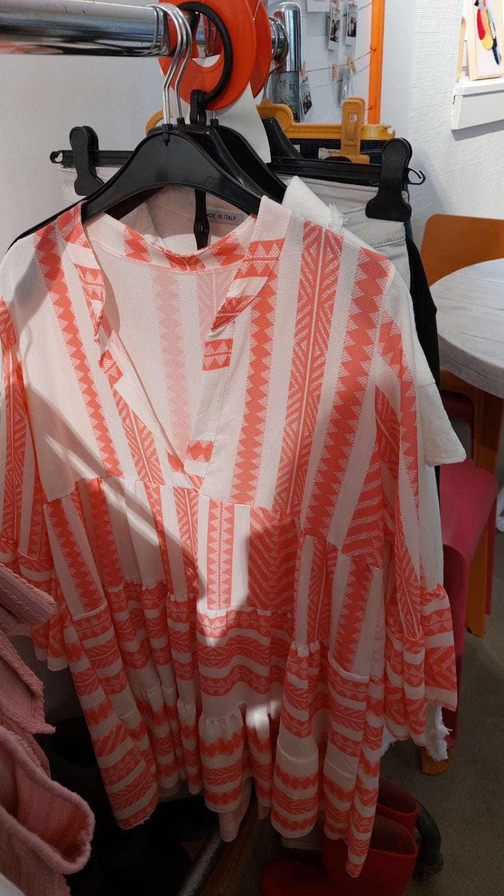 Made in Italy Kleid Weiß und Pink