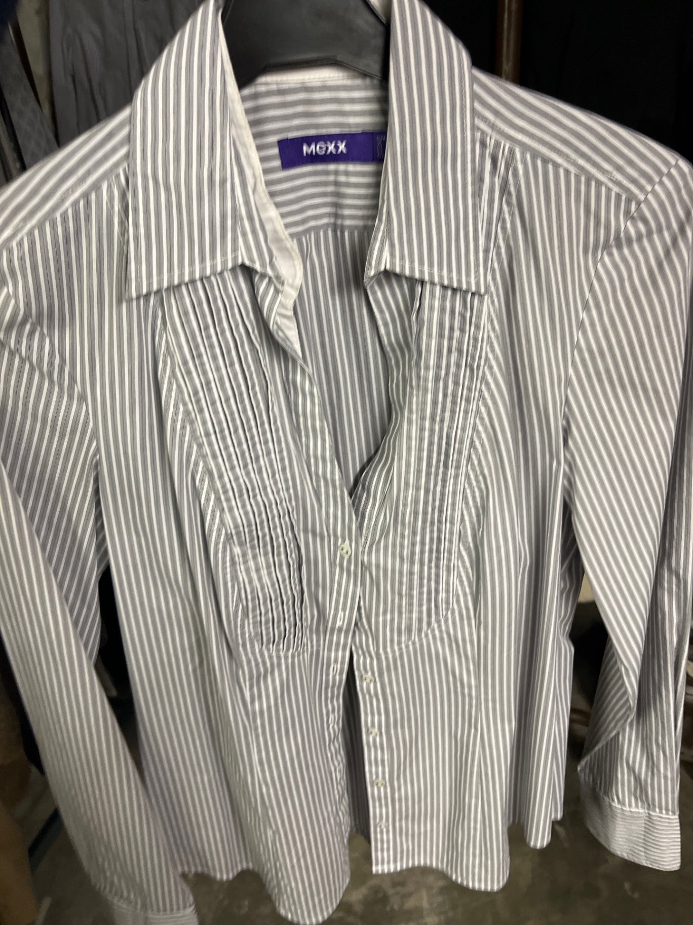 Mexx Bluse Weiß und Grau gestreift