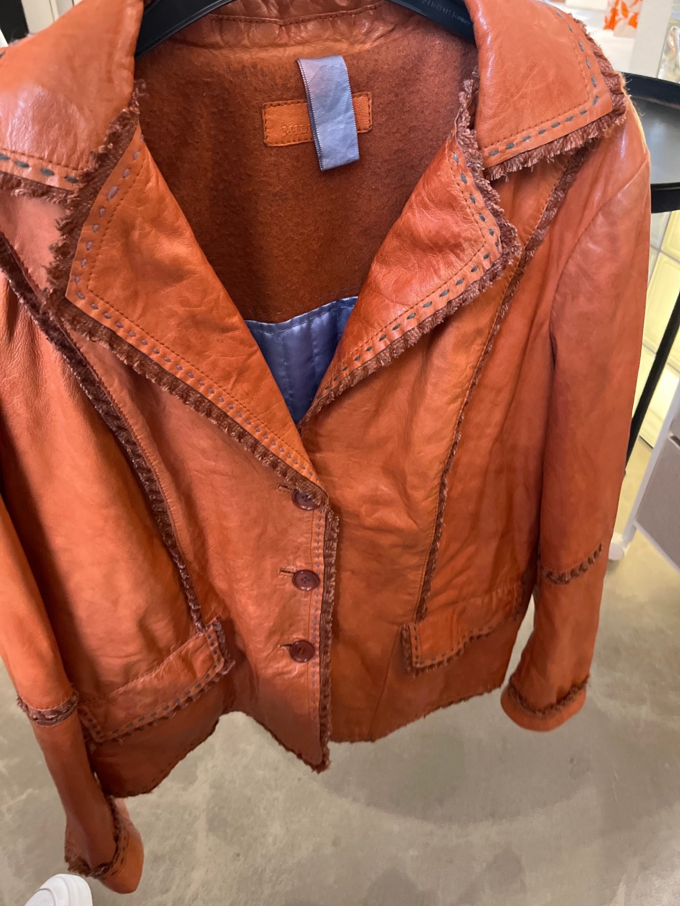 Milestone Lederjacke Cognac (Naht innen offen)
