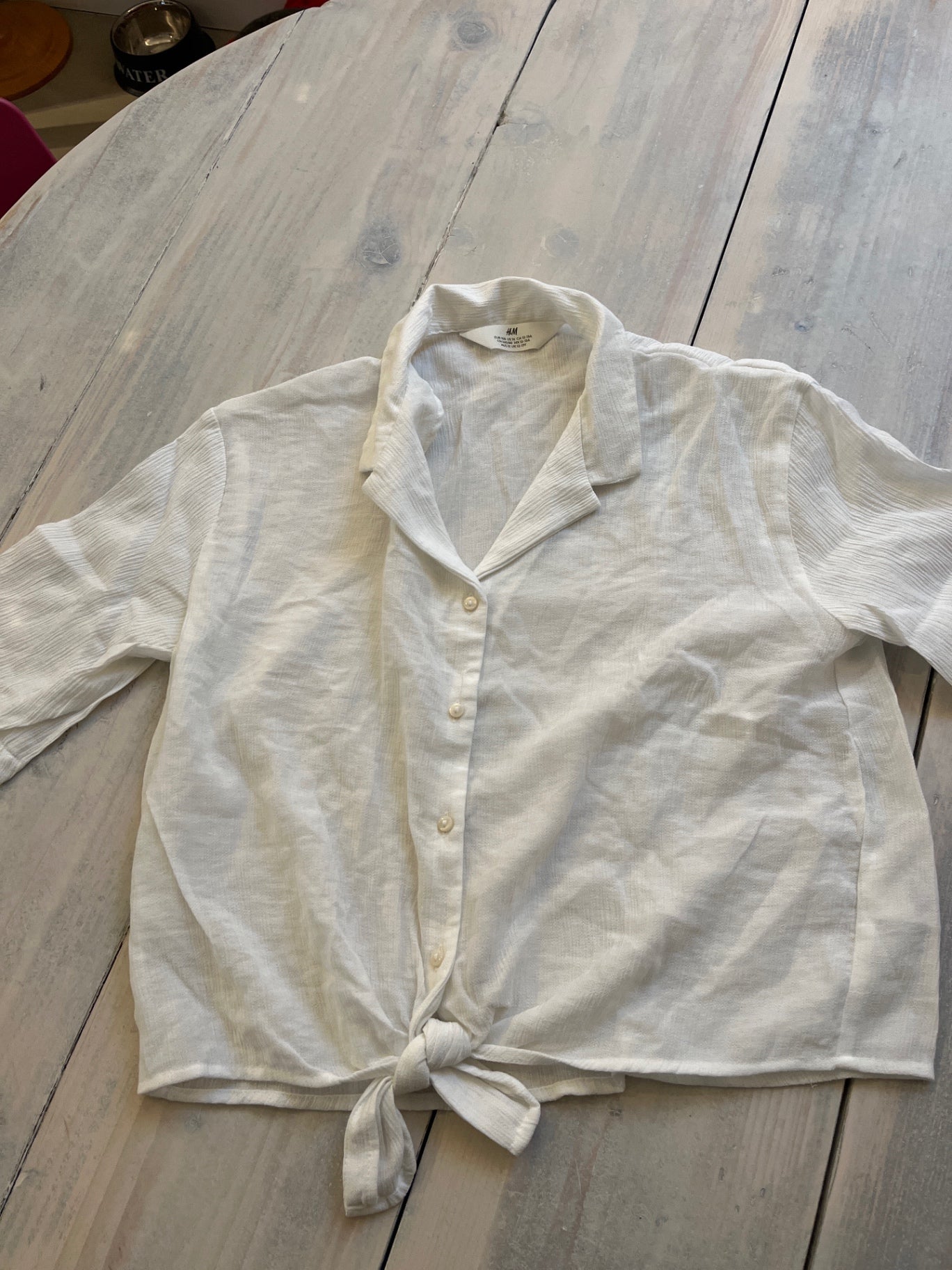 H&M Bluse Weiß Knoten