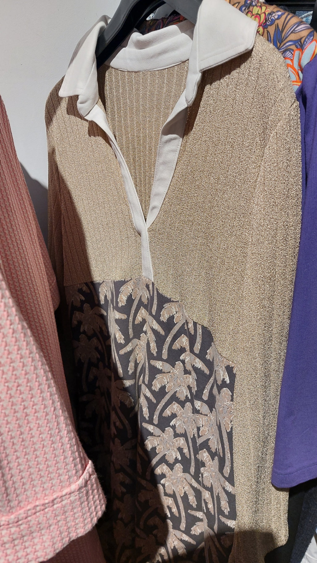 Modeschneiderin selbstgeschneidert UNIKAT Bluse Beige