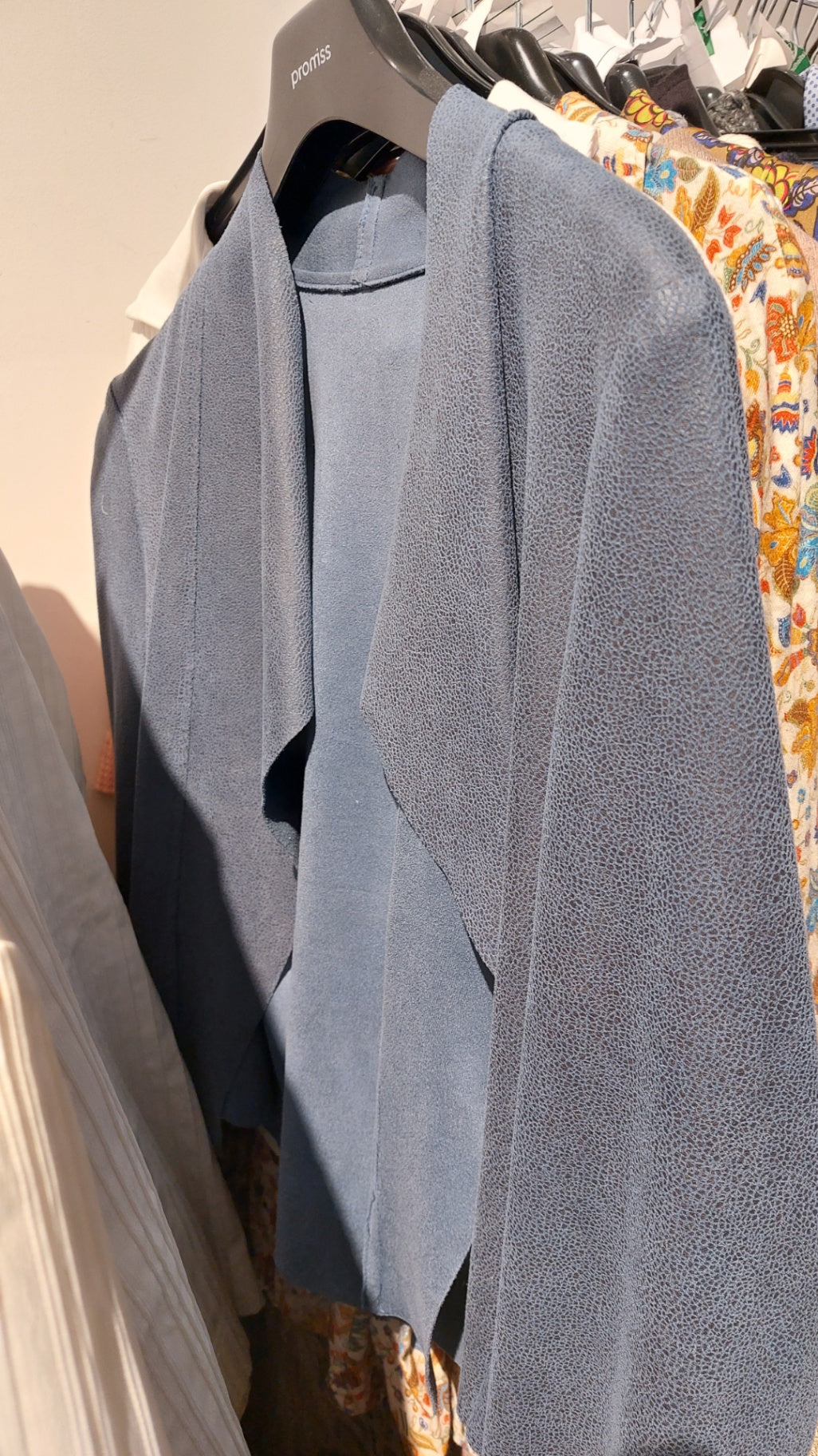 Modeschneiderin selbstgeschneidert UNIKAT Jacke Blau