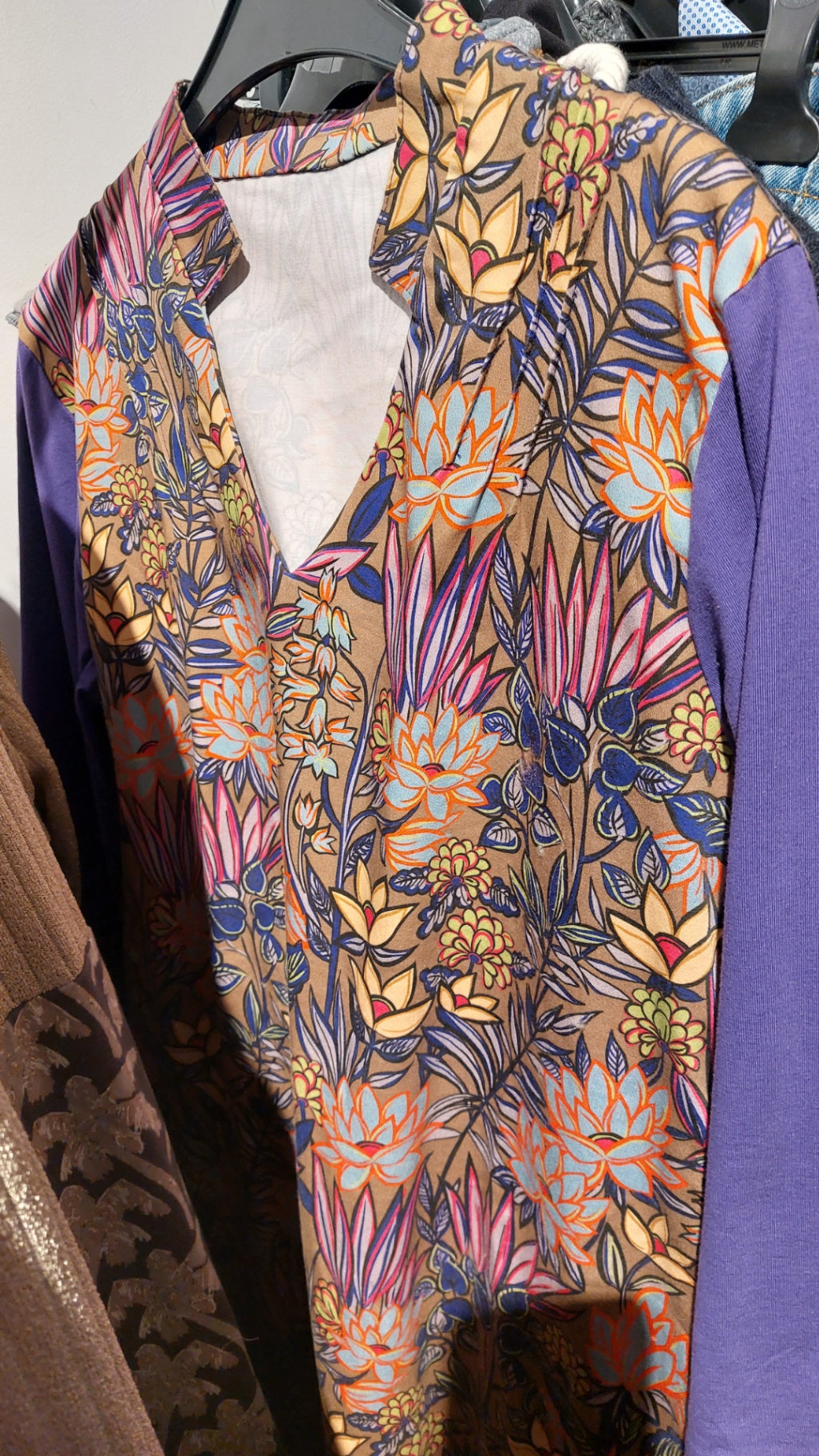 Modeschneiderin selbstgeschneidert UNIKAT Blusenkleid Bunt