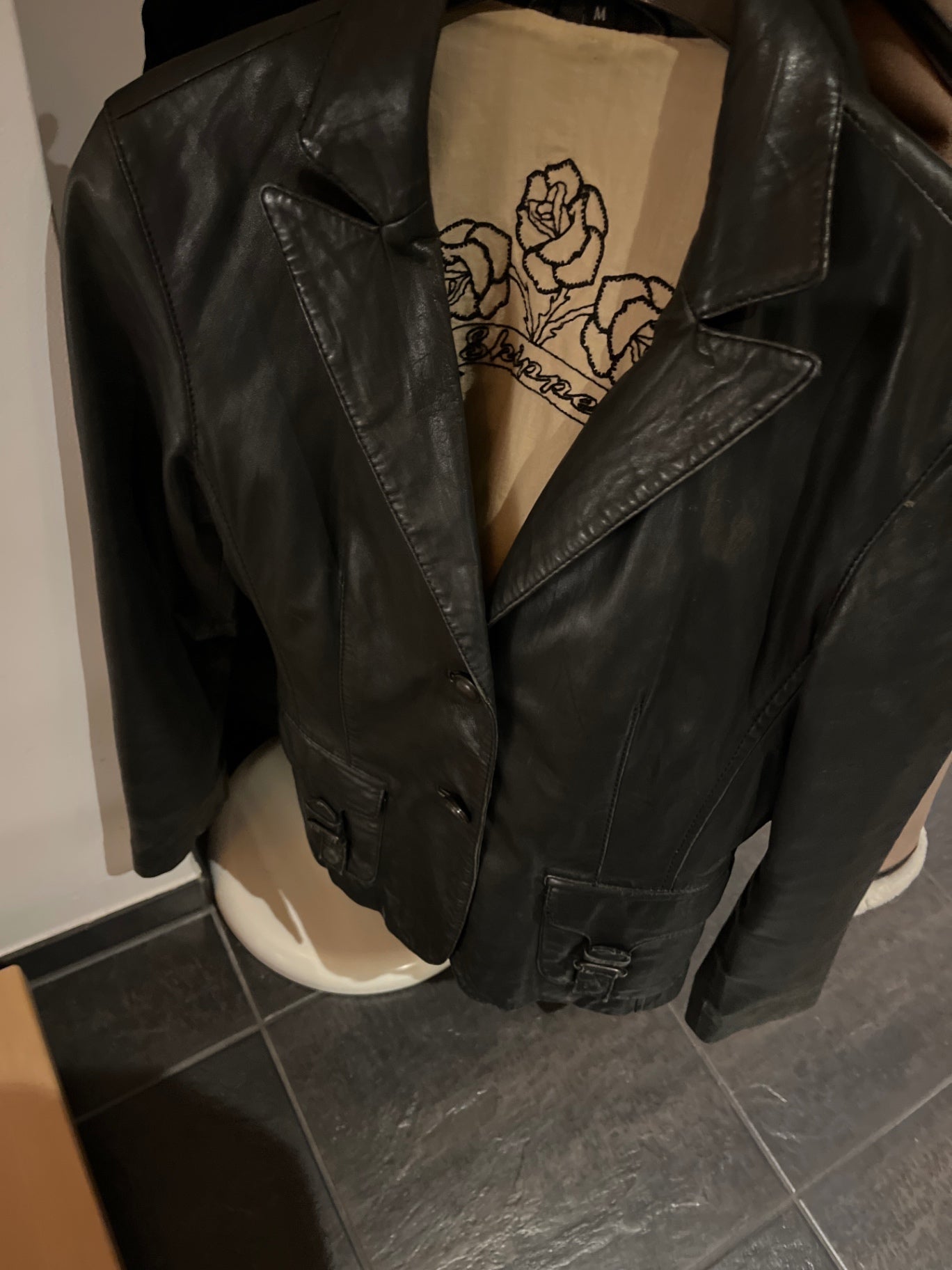 Skipper Lederblazer vintage Schwarz