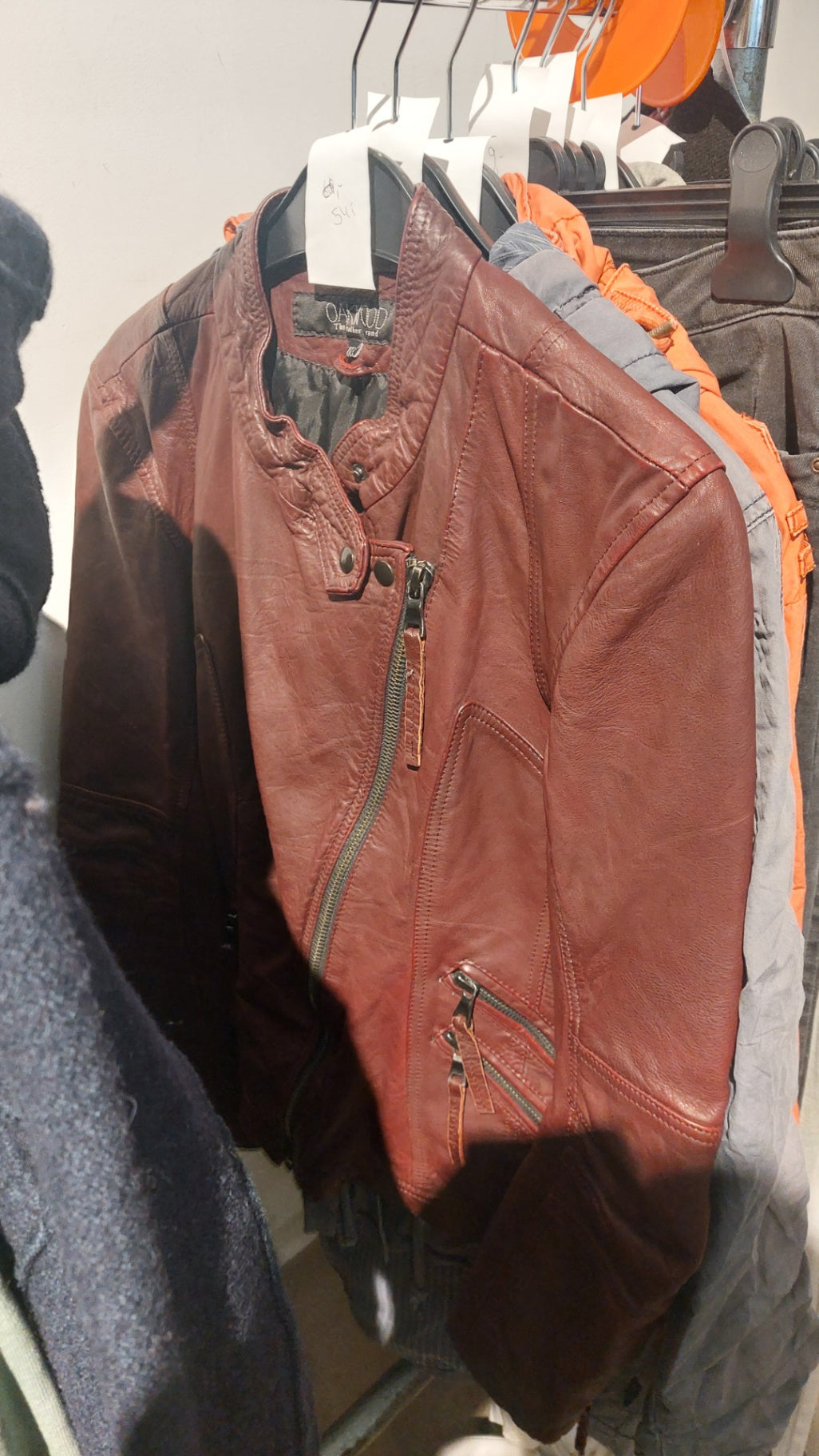Oakwood Lederjacke Weinrot