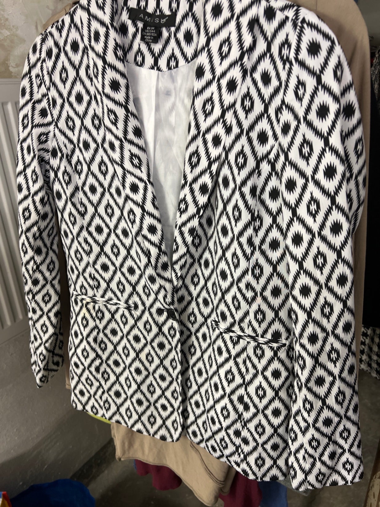 Amisu Blazer Schwarz-Weiß