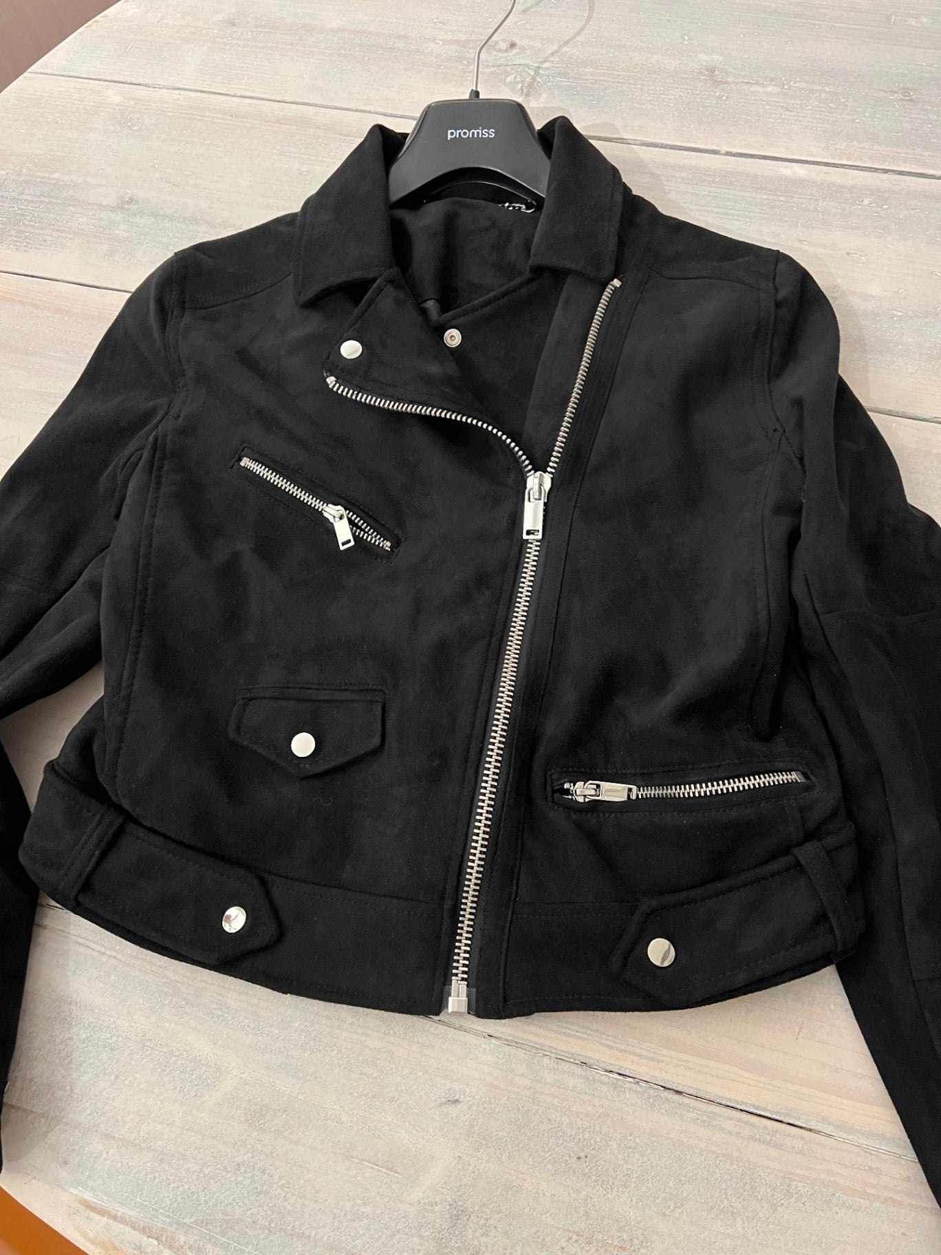 WildLederjacke Schwarz