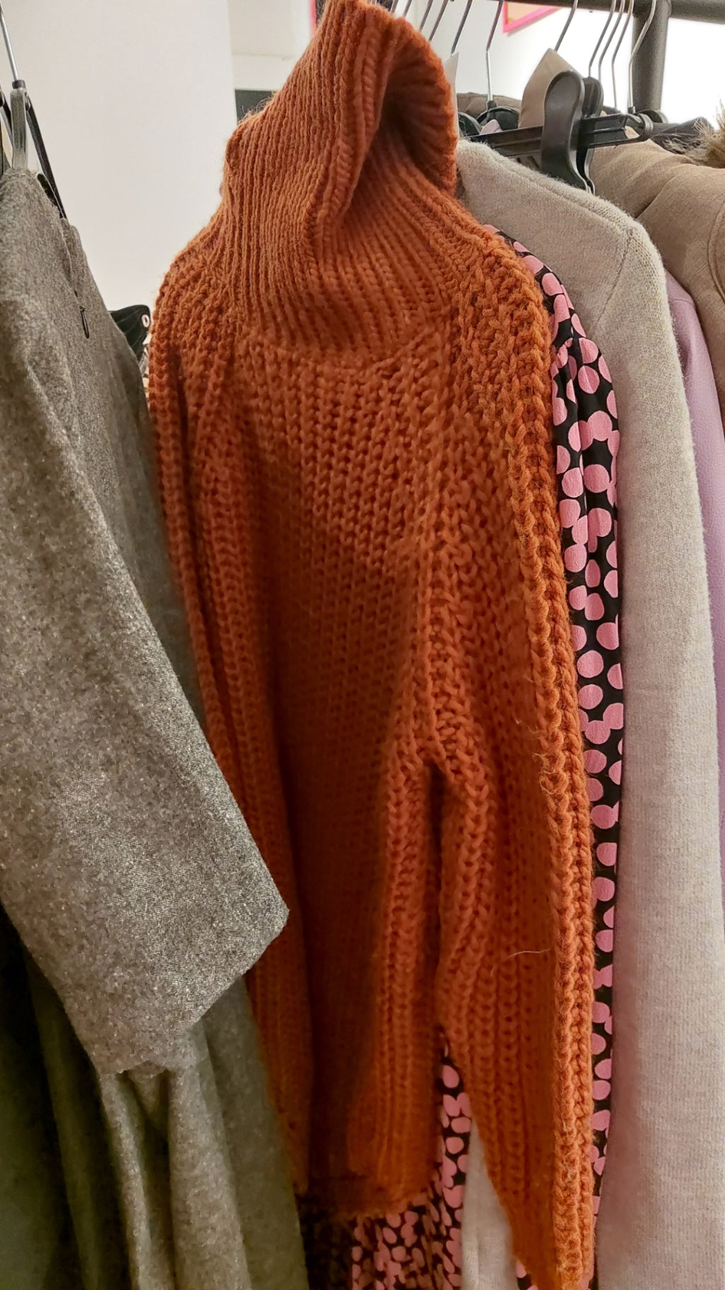 Rollkragenpulli Orange Größe: S - M