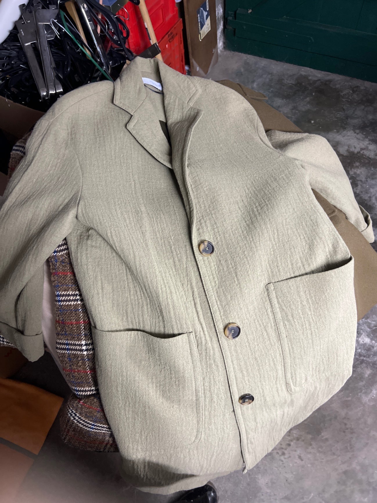 Zara Blazer Mantel Grün Größe: M