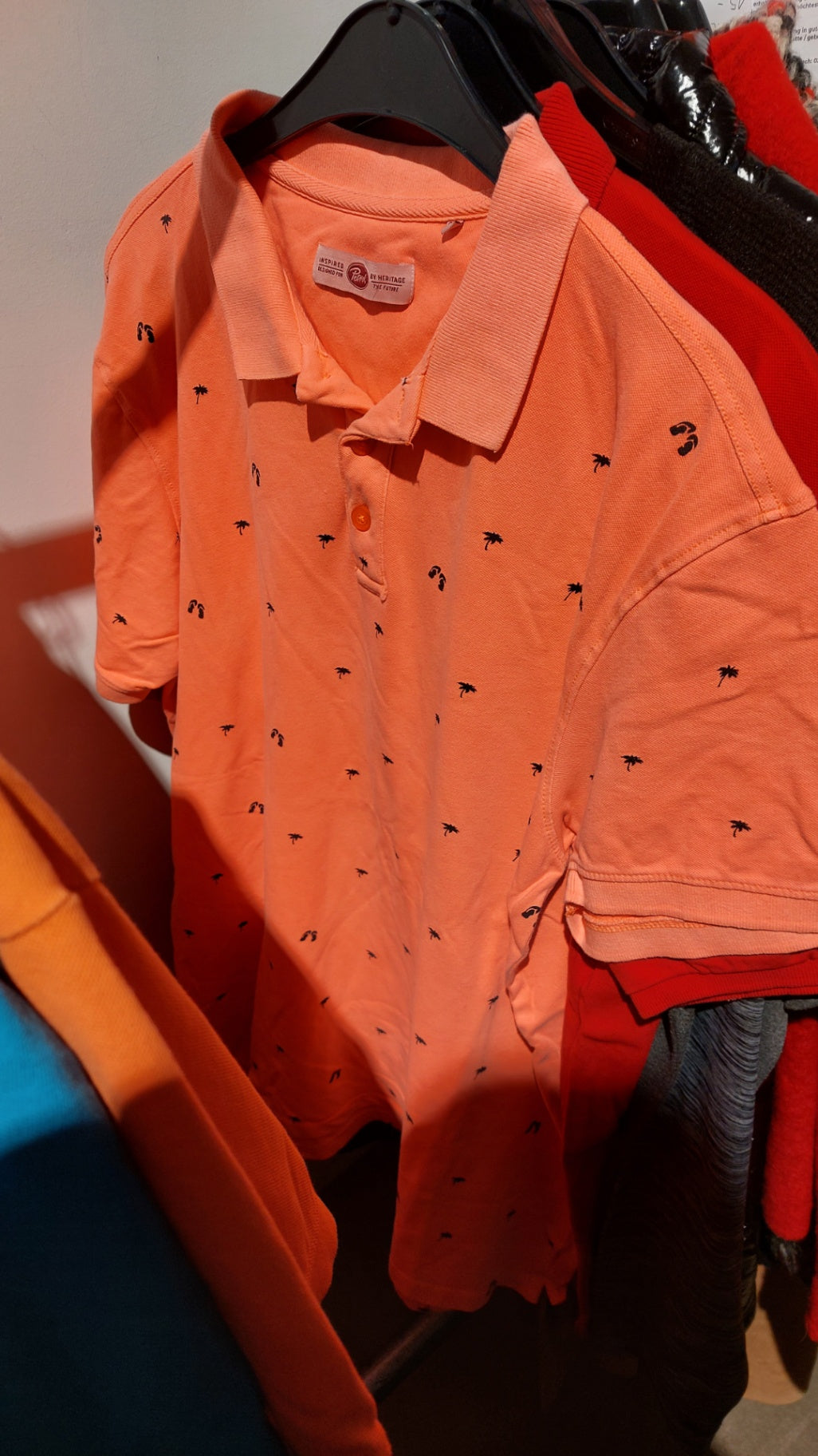 Petrol Poloshirt Orange Größe: XXL