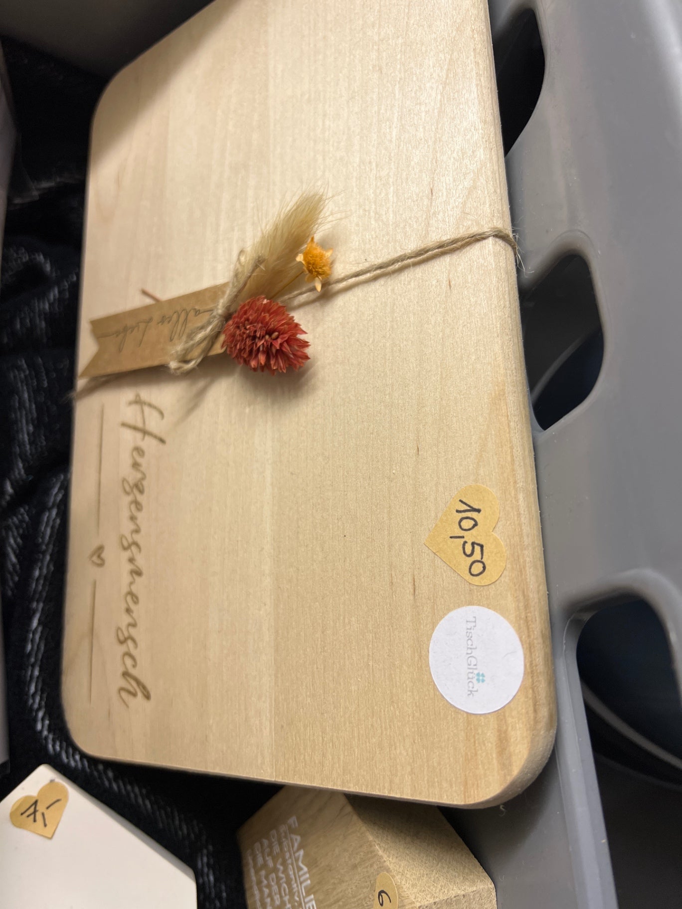 Frühstücksbrettchen Holz "Herzensmensch"/ "Herzchen"