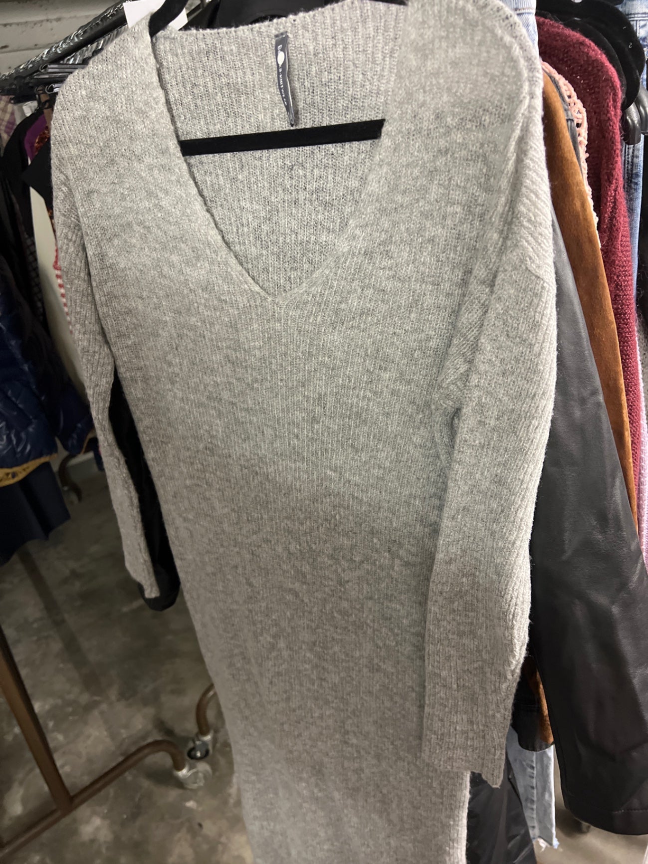 Bershka Strickkleid Grau Größe: S