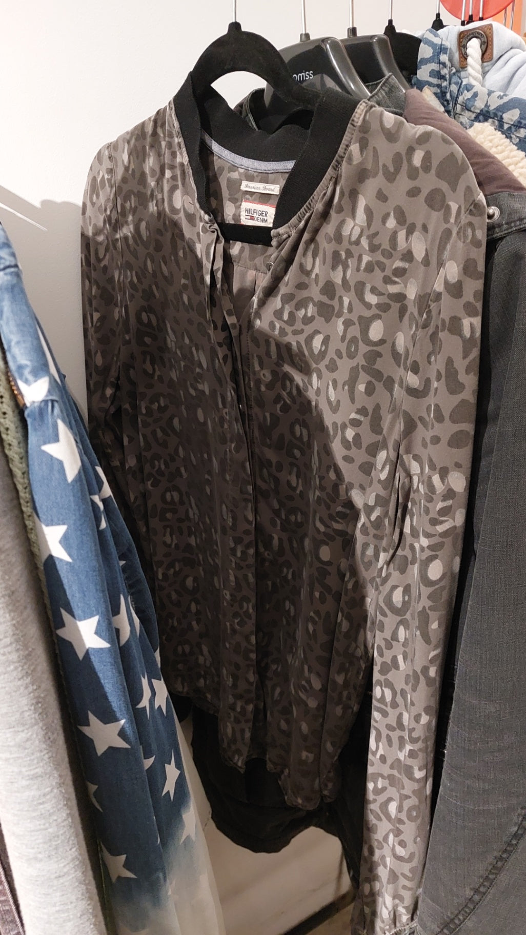 Tommy Hilfiger Bluse Grün mit Animal-Print Größe: S